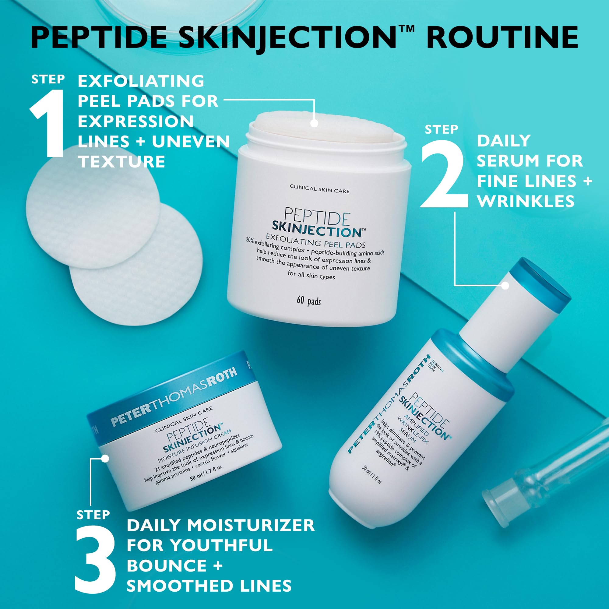 Foto 8 pulgar | Almohadillas Exfoliantes Peter Thomas Roth Peptide Skininjection - Venta Internacional.