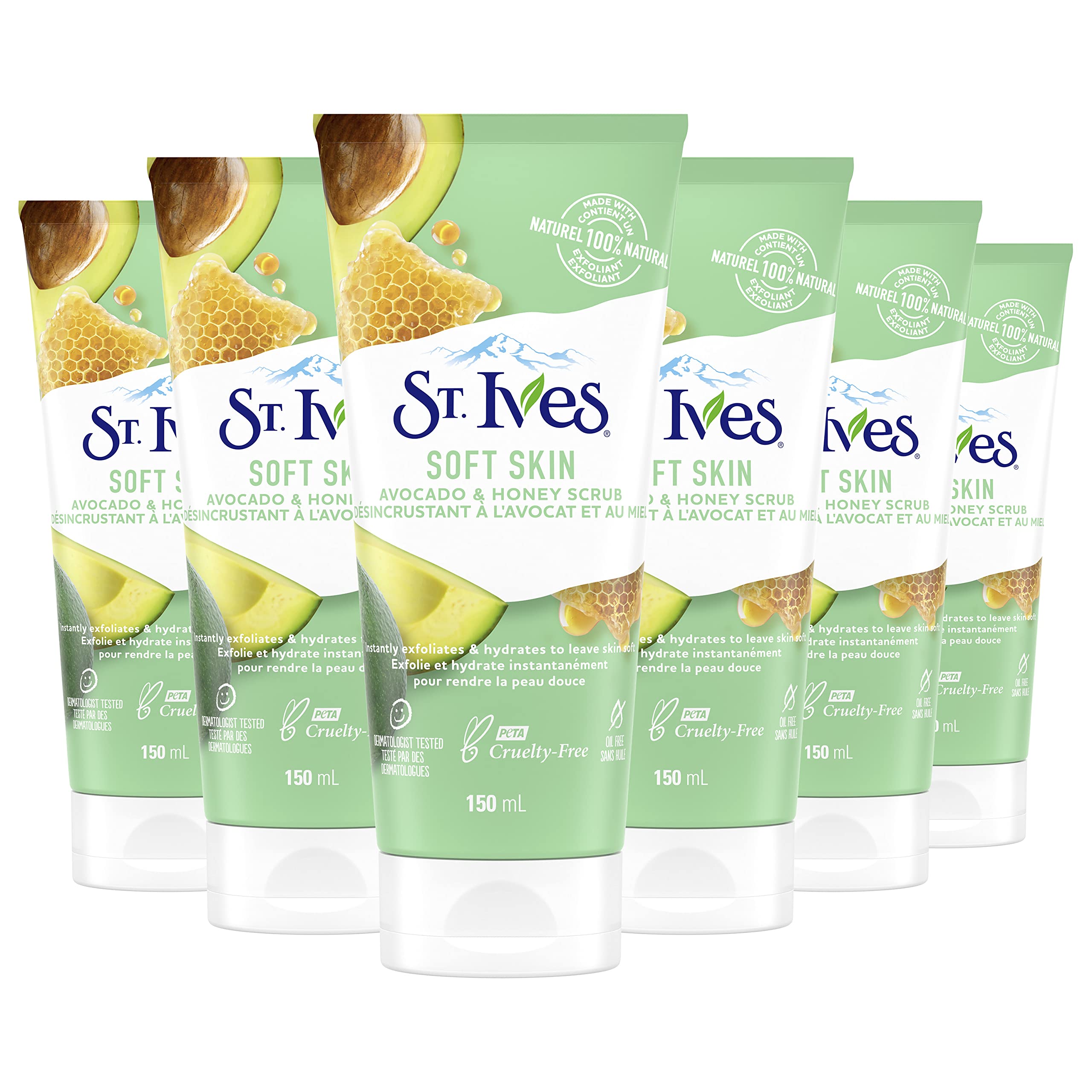 Foto 1 | Exfoliante Facial St. Ives Soft Skin Con Aguacate Y Miel, 180 Ml, 6 Unidades - Venta Internacional.