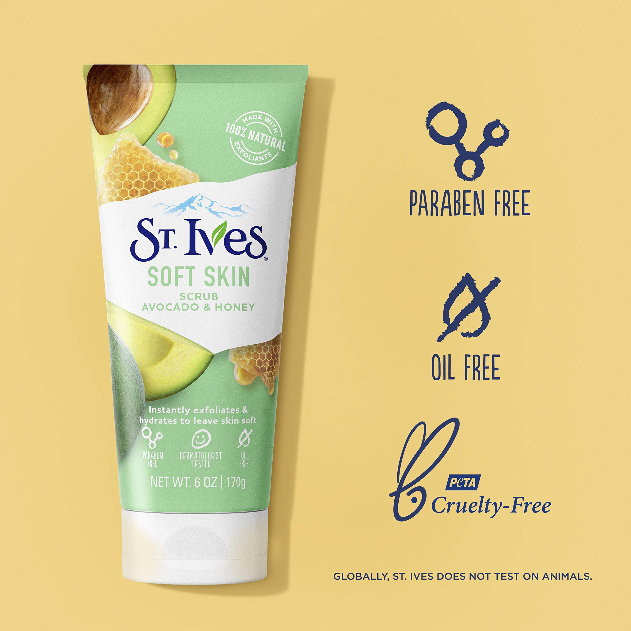 Foto 5 | Exfoliante Facial St. Ives Soft Skin Con Aguacate Y Miel, 180 Ml, 6 Unidades - Venta Internacional.