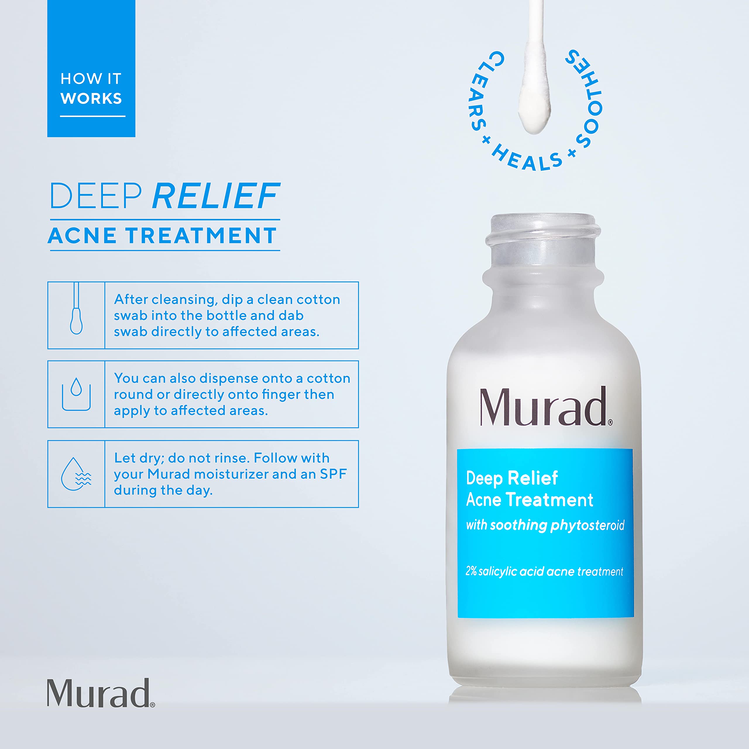 Foto 4 pulgar | Tratamiento Para El Acné Murad Deep Relief Acne Control, 30 Ml, 2% De Ácido Salicílico - Venta Internacional.