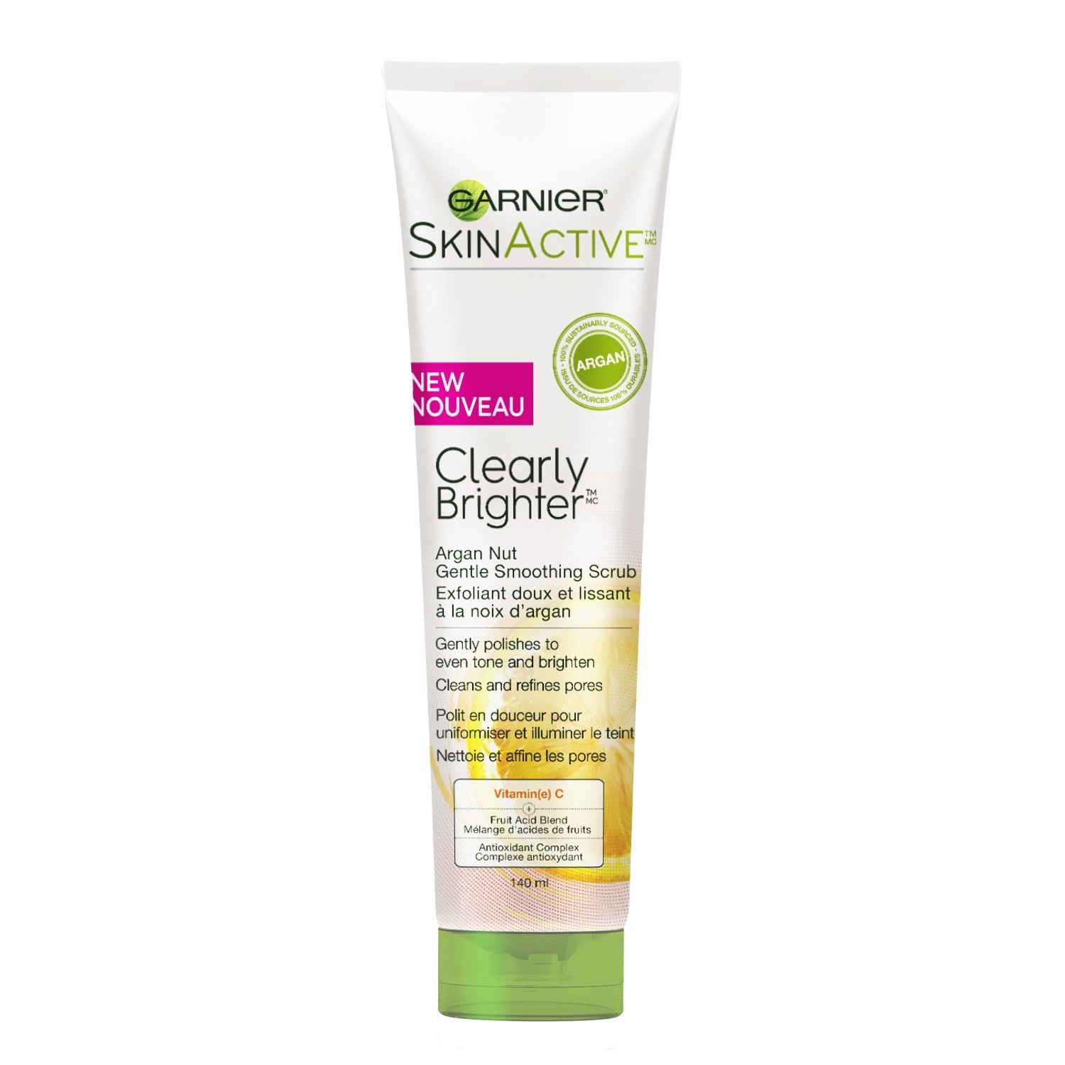 Exfoliante Facial Garnier Skinactive Argan Nut Con Vitamina C 140 Ml - Venta Internacional.