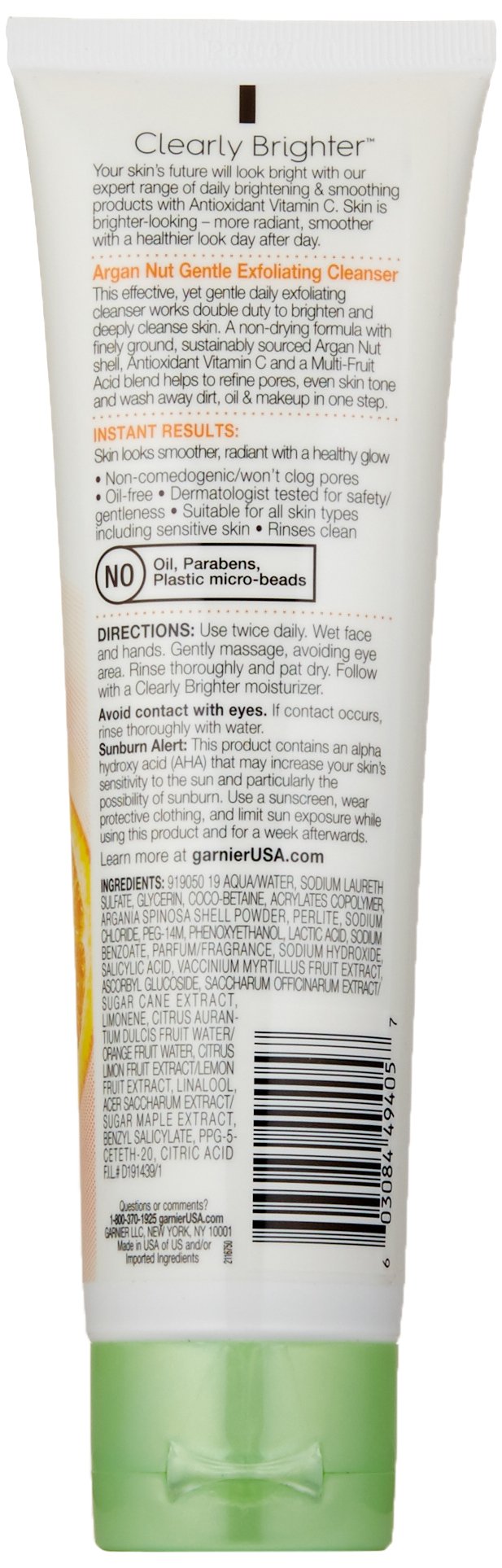 Foto 2 | Exfoliante Facial Garnier Skinactive Argan Nut Con Vitamina C 140 Ml - Venta Internacional.