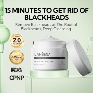 Foto 6 | Tiras Para Eliminar Puntos Negros Lanbena Para Poros Nasales, 30 G+60 Unidades - Venta Internacional.