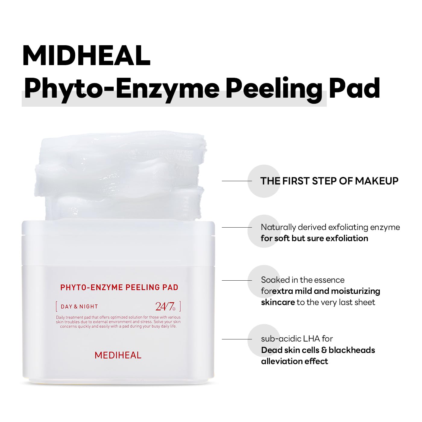 Foto 6 pulgar | Peeling Pad Mediheal Phyto Enzyme Rejuvenecimiento Facial Vegano - Venta Internacional.