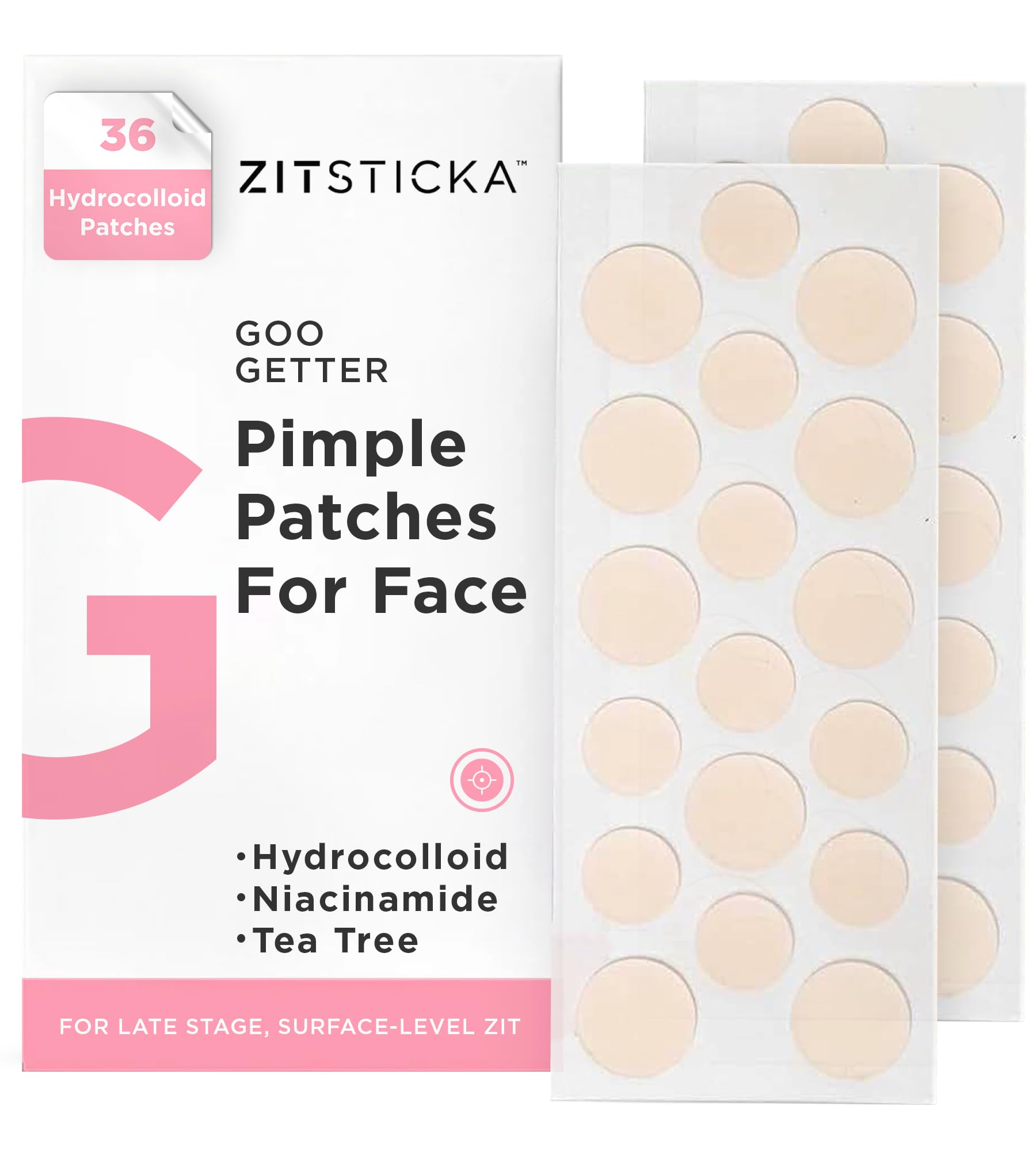 Pimple Patches Zitsticka Goo Getter Para Rostro Y Cuerpo, Paquete De 36 - Venta Internacional. $463