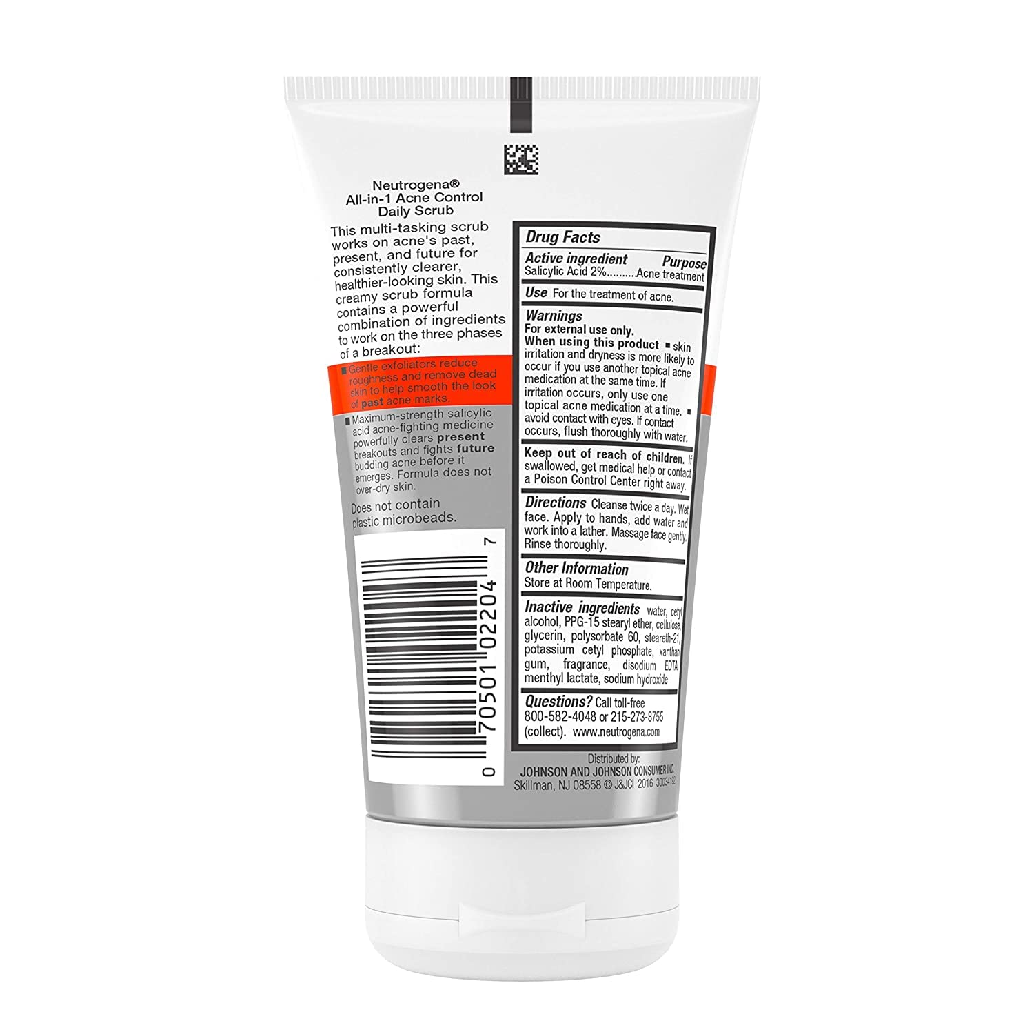 Foto 3 pulgar | Exfoliante Facial Neutrogena All-in-1 Acne Control con Ácido Salicílico 124 ml - Venta Internacional