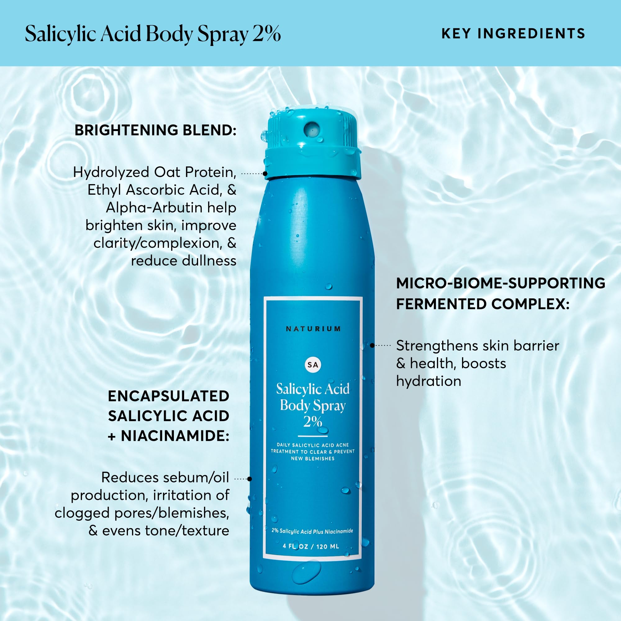 Foto 6 pulgar | Spray Corporal Naturium Salicylic Acid 2% Con Niacinamida 120 Ml - Venta Internacional.