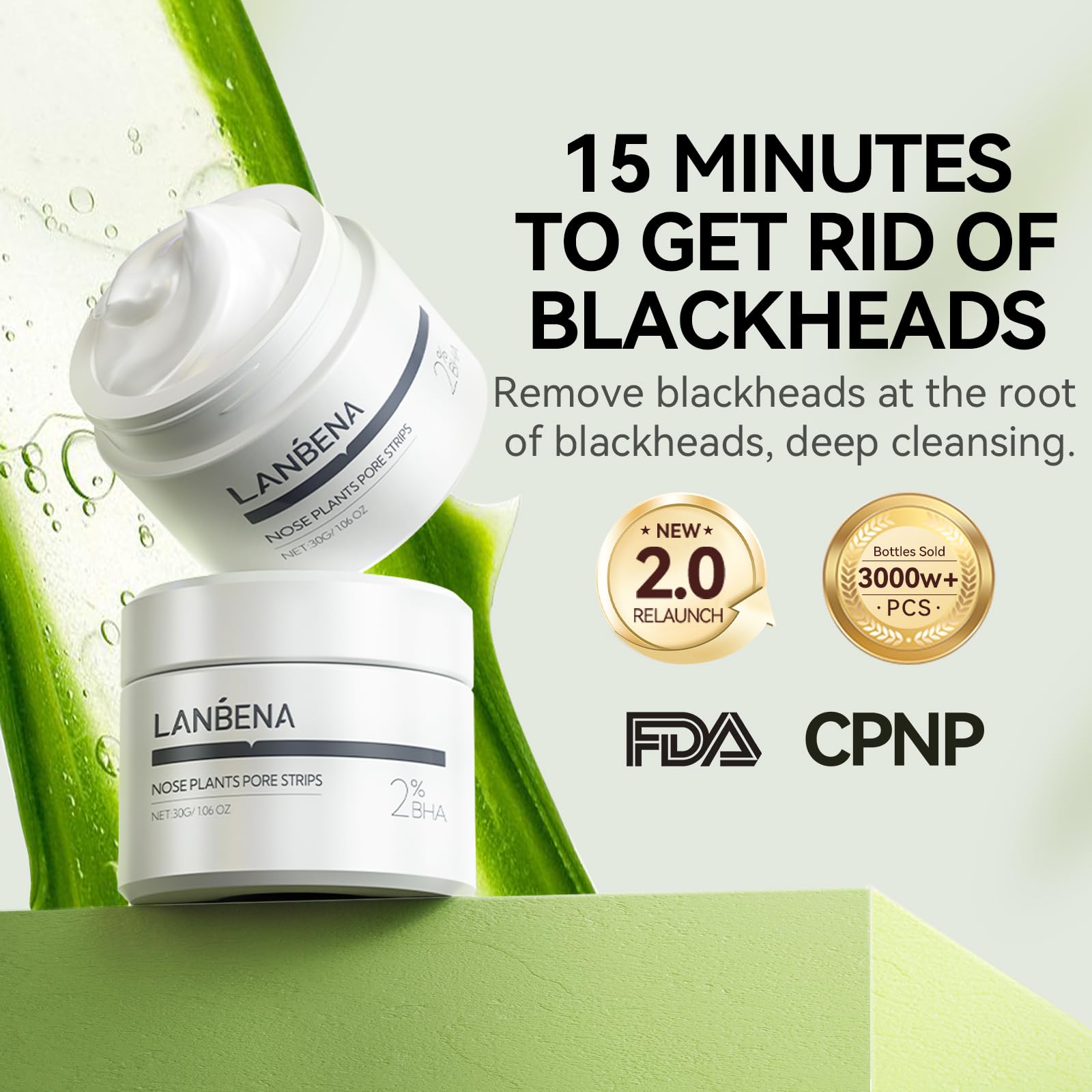 Foto 6 pulgar | Eliminador De Puntos Negros Lanbena 60 Tiras Para Poros Con Crema, 30 G - Venta Internacional.