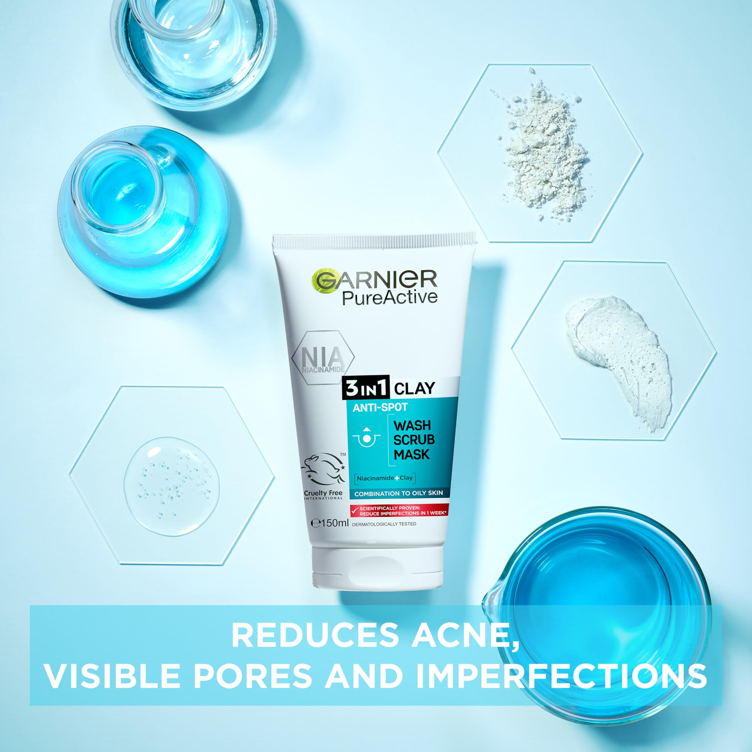 Foto 3 pulgar | Limpiador, Exfoliante Y Mascarilla Garnier Skin Naturals Pure 150 Ml - Venta Internacional.