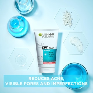 Foto 2 | Limpiador, Exfoliante Y Mascarilla Garnier Skin Naturals Pure 150 Ml - Venta Internacional.