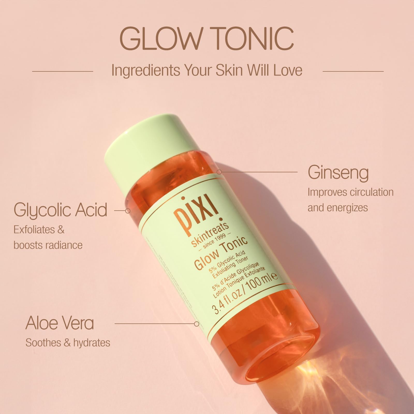Foto 4 pulgar | Tónico Exfoliante Facial Pixi Beauty Skintreats Glow Tonic 100 ml - Venta Internacional