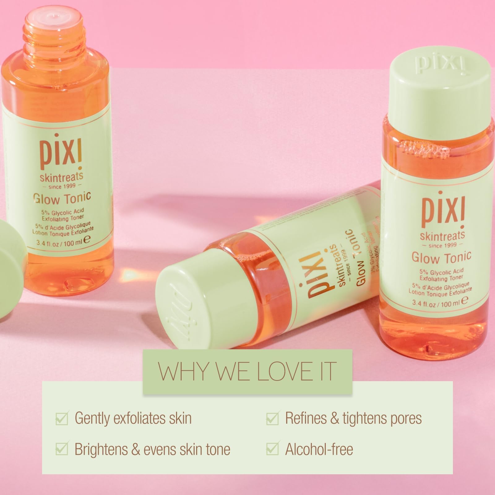 Foto 6 pulgar | Tónico Exfoliante Facial Pixi Beauty Skintreats Glow Tonic 100 ml - Venta Internacional