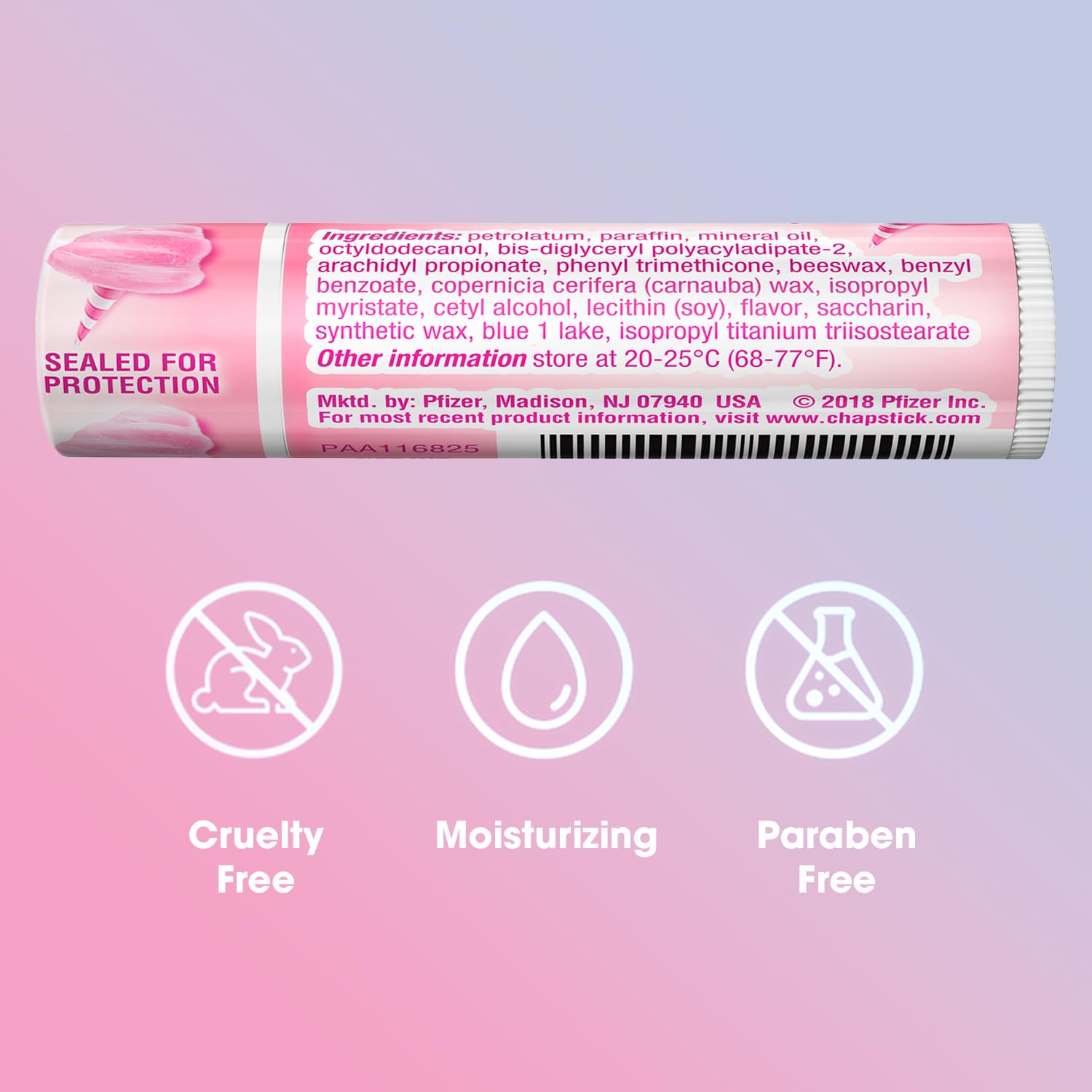 Foto 3 pulgar | Crema Hidratante Para Labios Chapstick Cotton Candy, Paquete De 12 - Venta Internacional.