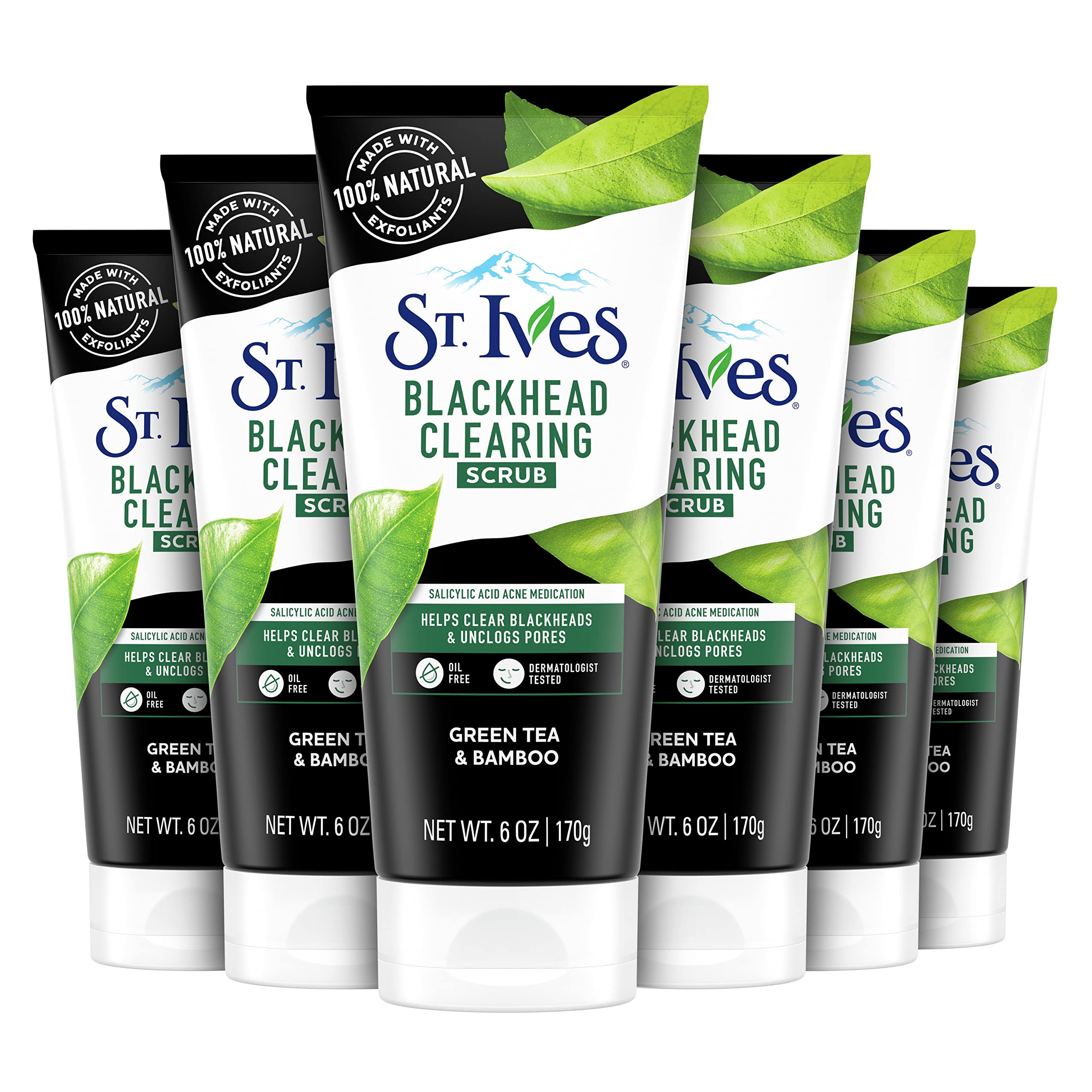 Exfoliante Facial St. Ives Clears Blackheads Green Tea 180 Ml X6 - Venta Internacional.