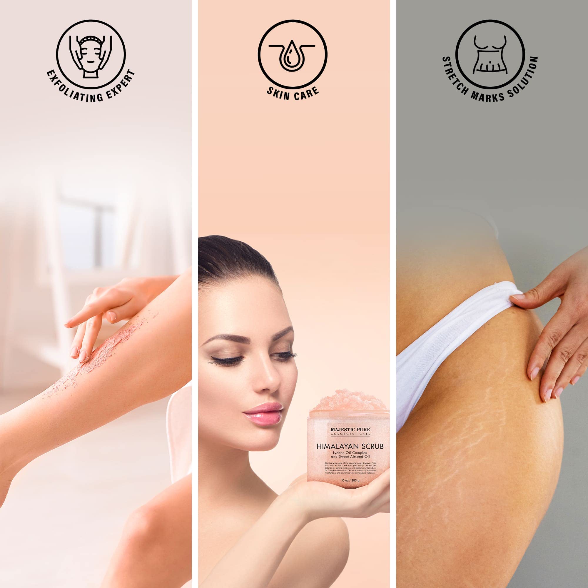 Foto 7 pulgar | Exfoliante Corporal Majestic Pure Himalaya Salt Con Aceite De Lichi, 300 Ml - Venta Internacional.