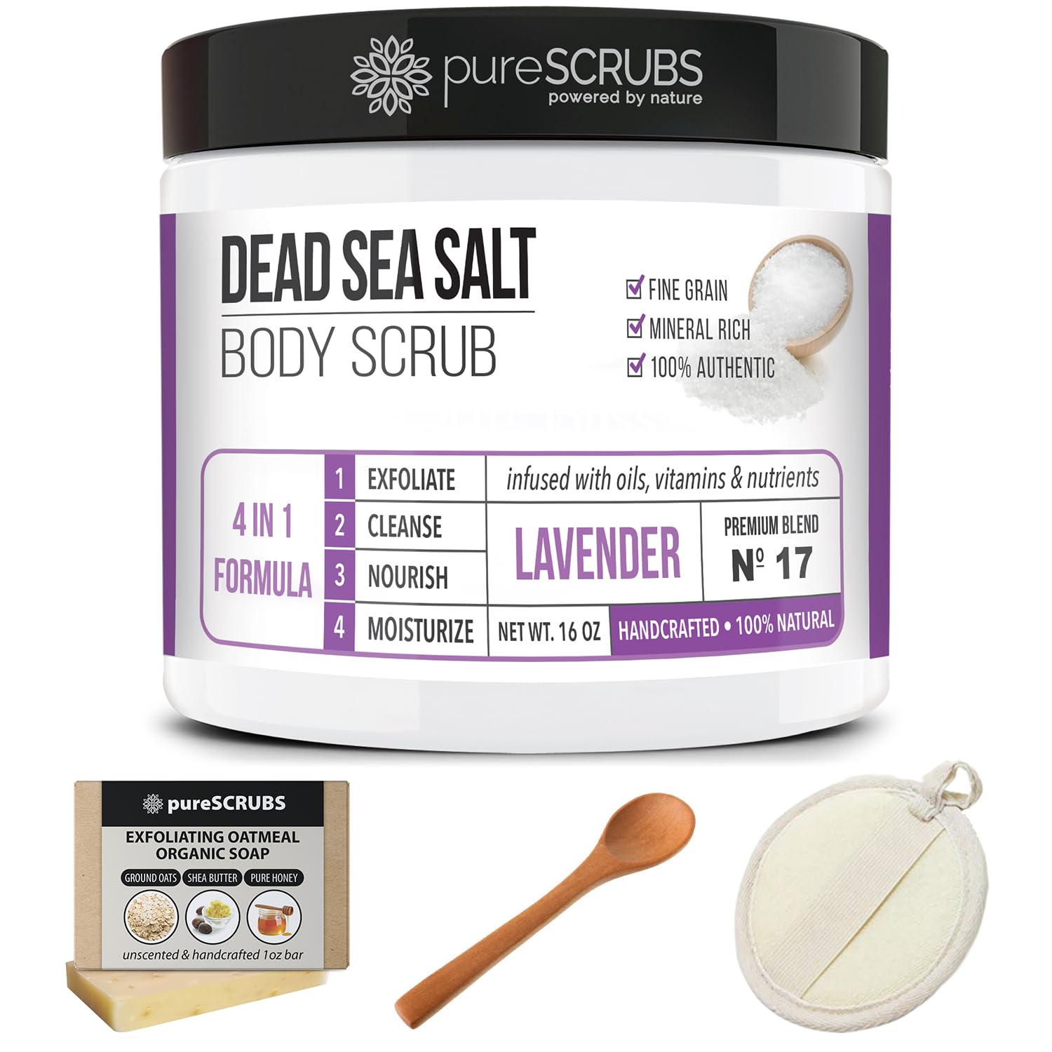 Foto 8 pulgar | Exfoliante Corporal Purescrubs Premium Lavender 473 Ml Con Accesorios - Venta Internacional.