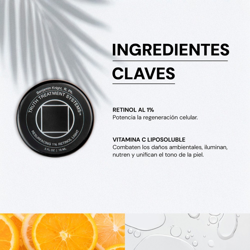 Foto 4 pulgar | Skincare Truth Resurfacing 1% Retinol Light Color Negro 15 Ml