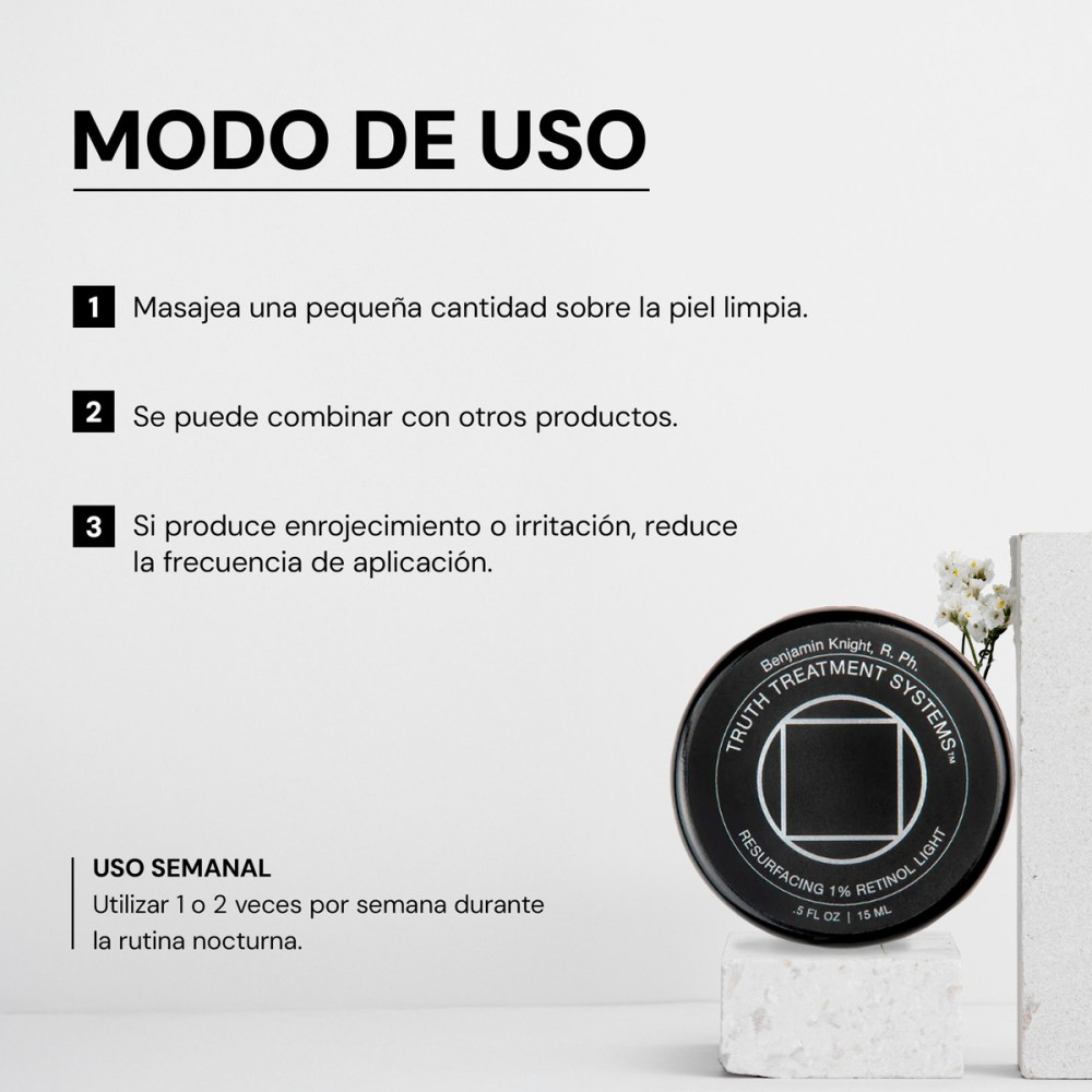 Foto 6 pulgar | Skincare Truth Resurfacing 1% Retinol Light Color Negro 15 Ml