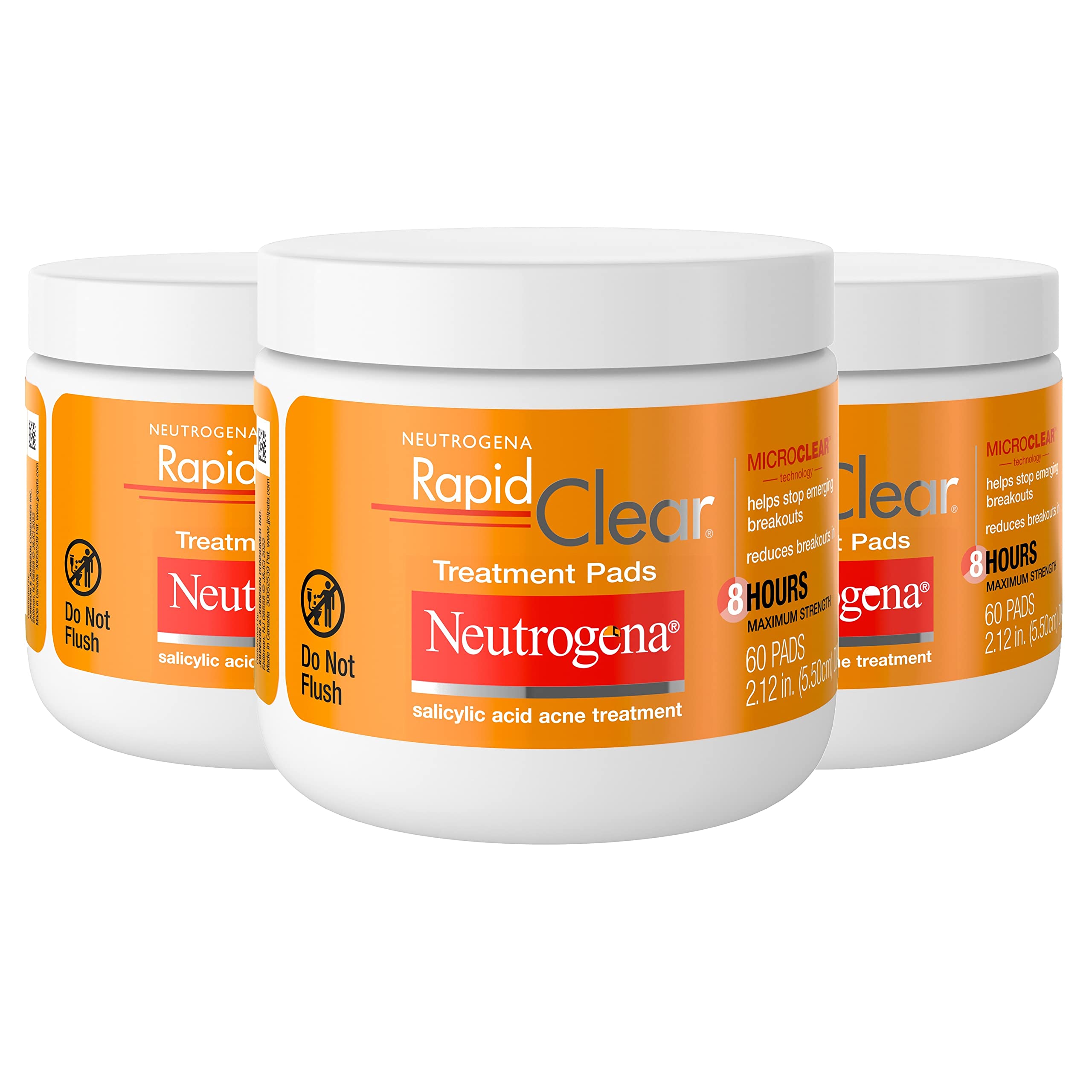 Almohadillas Limpiadoras Faciales Neutrogena Rapid Clear Con Ácido Salicílico Al 2% - Venta Internacional.
