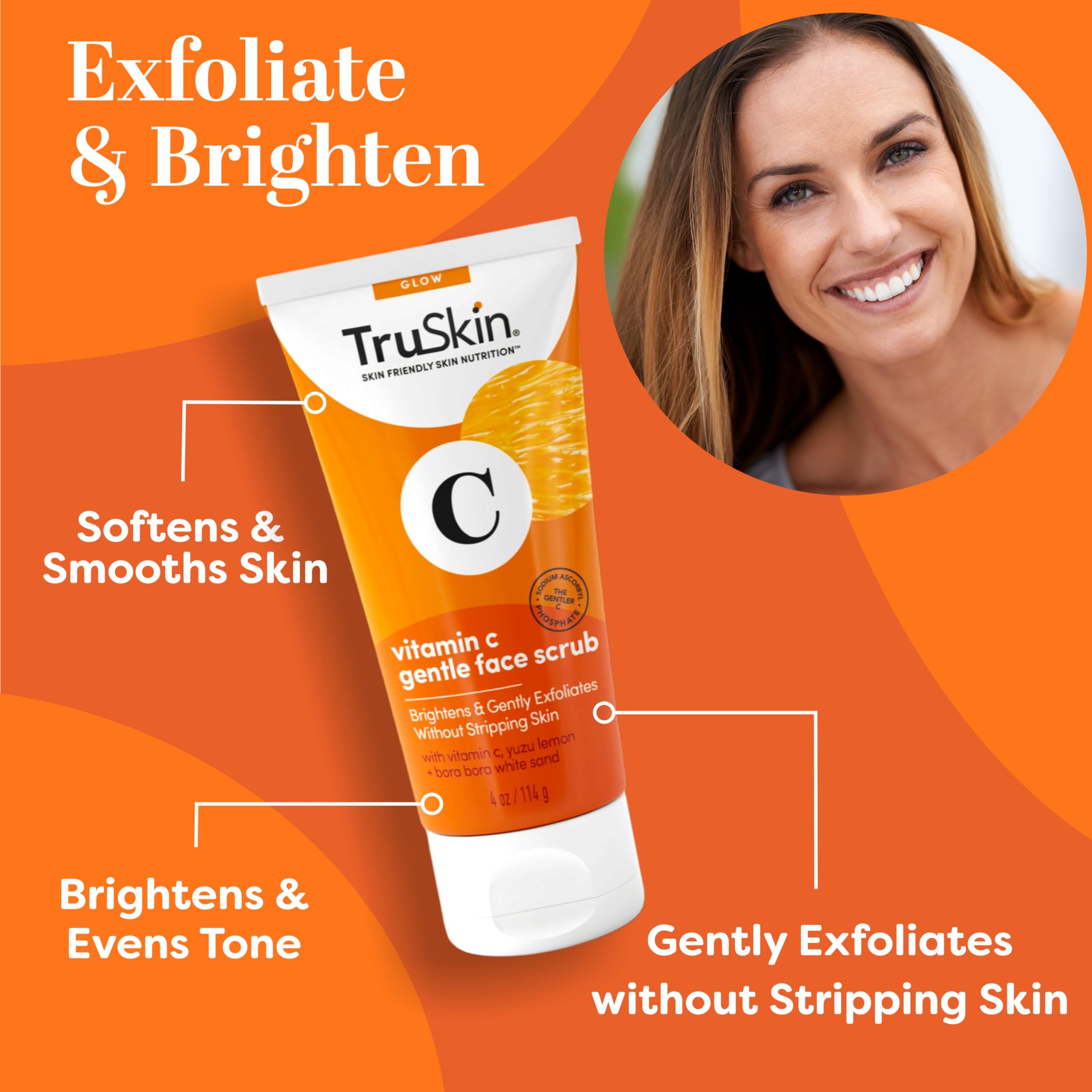 Foto 3 pulgar | Exfoliante Facial Truskin Con Vitamina C, Iluminador Diario, 120 Ml - Venta Internacional.