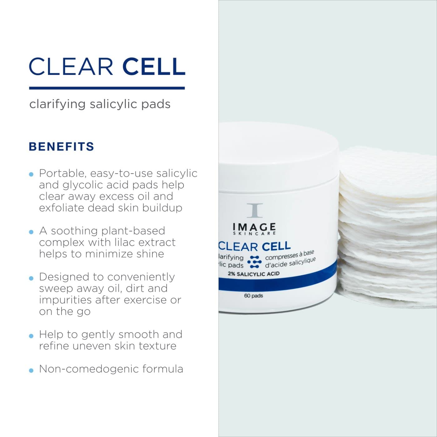 Foto 3 pulgar | Toallitas Exfoliantes Image Skincare Clear Cell Salicylic 60 Almohadillas - Venta Internacional.