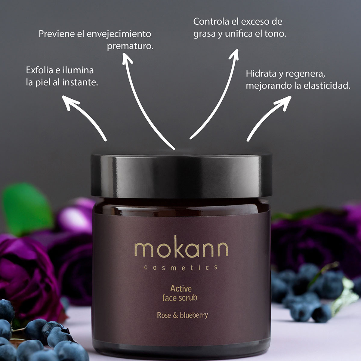 Foto 3 pulgar | Exfoliante Facial Mokann Con Enzimas Y Rosa Piel Mixta 60ml