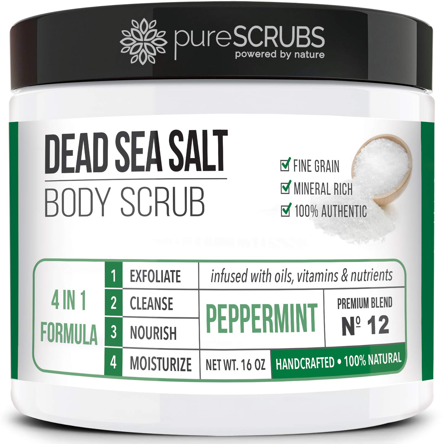 Foto 2 pulgar | Set De Exfoliante Corporal Purescrubs Premium Con Sal Marina Y Menta, 480 Ml - Venta Internacional.