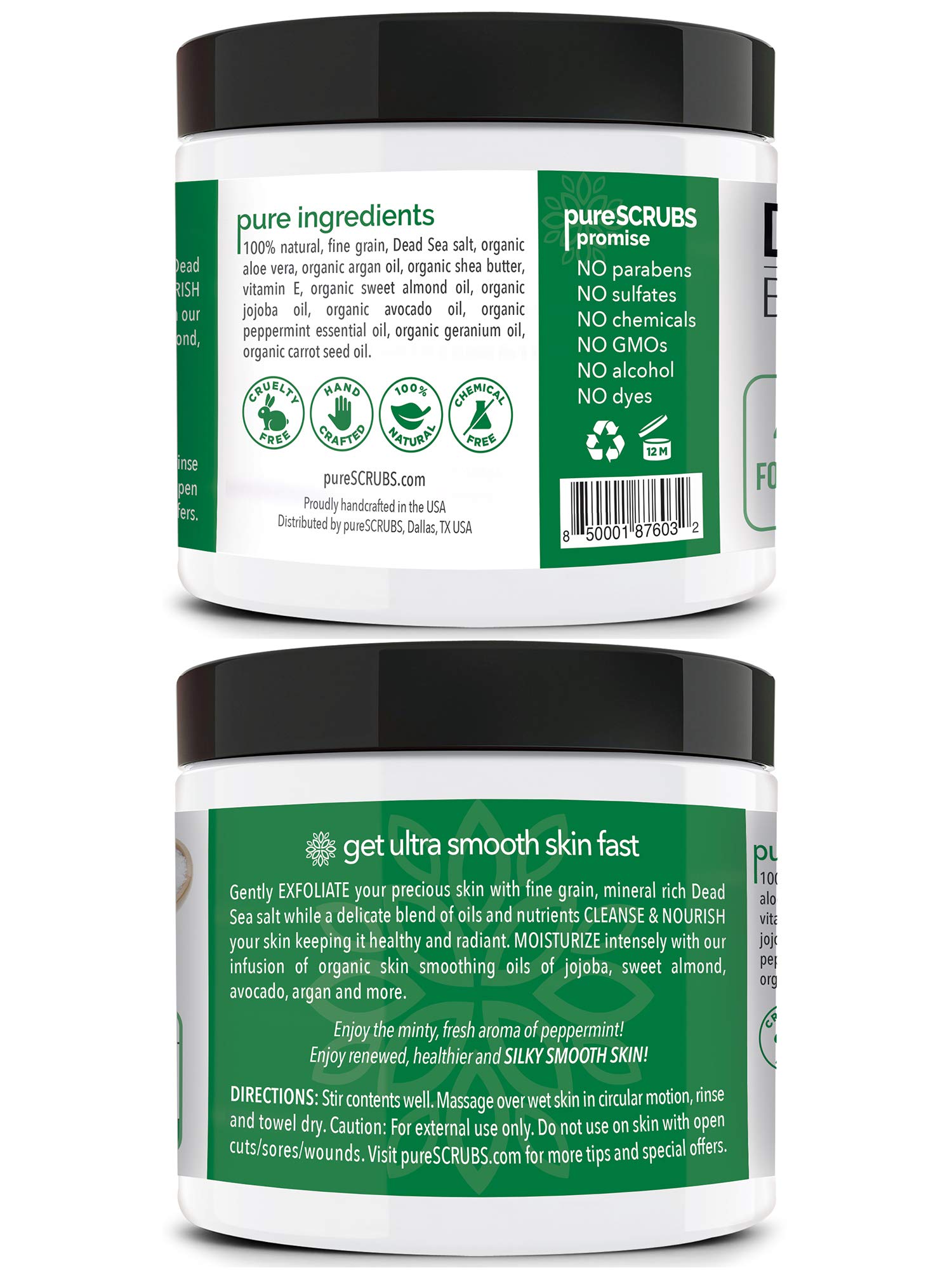 Foto 3 pulgar | Set De Exfoliante Corporal Purescrubs Premium Con Sal Marina Y Menta, 480 Ml - Venta Internacional.