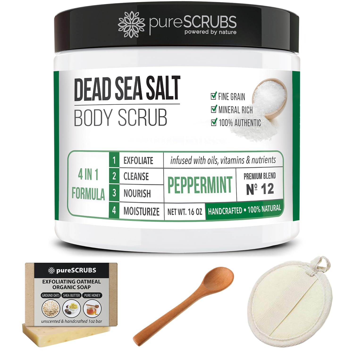 Foto 8 pulgar | Set De Exfoliante Corporal Purescrubs Premium Con Sal Marina Y Menta, 480 Ml - Venta Internacional.