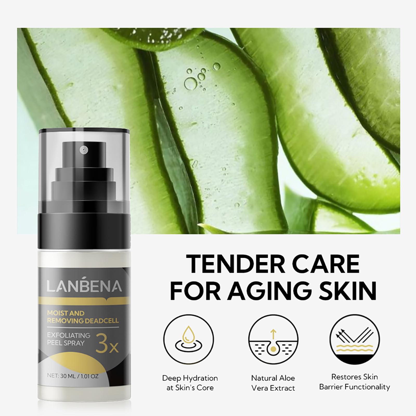 Foto 5 | Spray Exfoliante Lanbena Para Cuerpo Y Rostro 30 Ml Con 7 Extractos De Plantas - Venta Internacional.