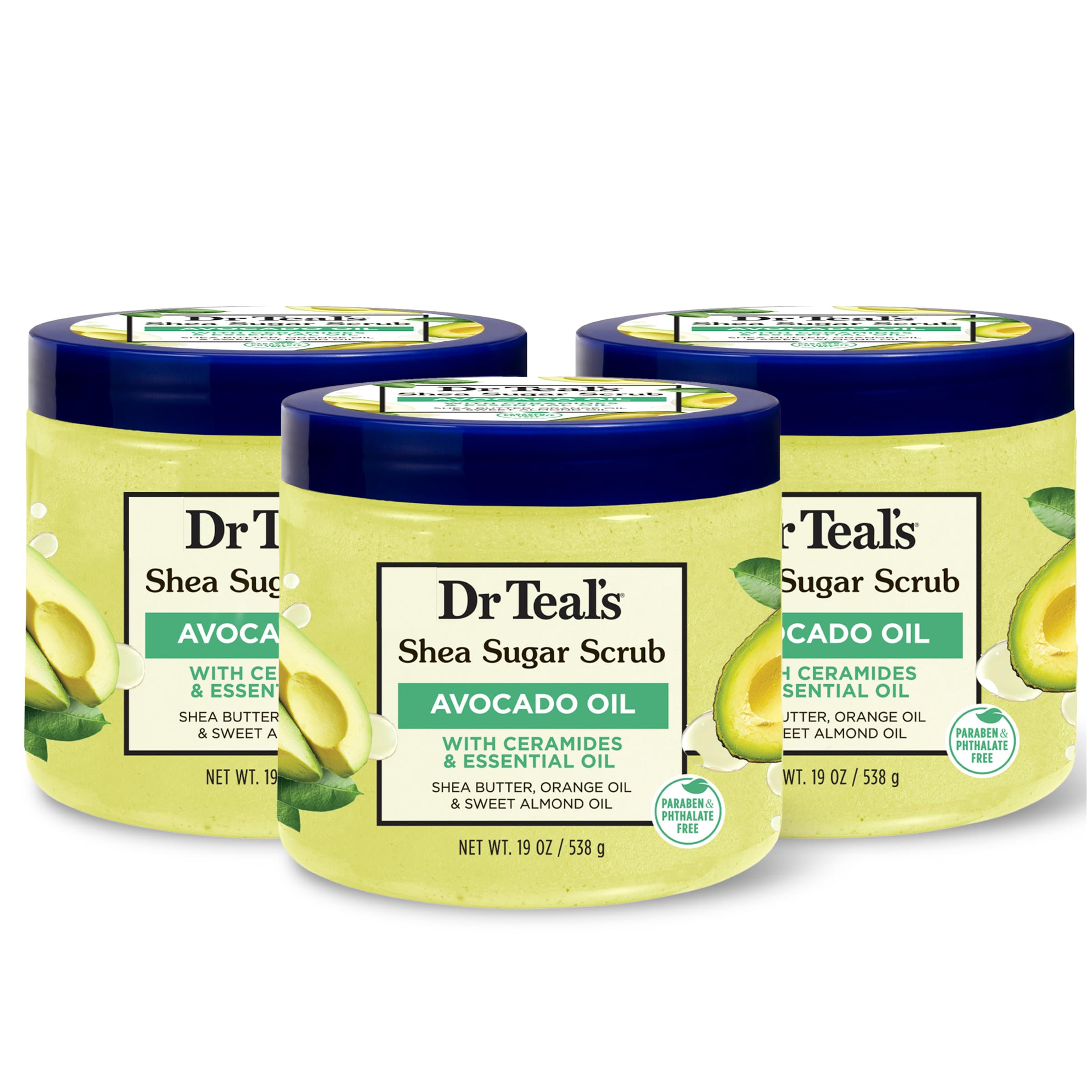 Foto 1 | Exfoliante De Azúcar Dr. Teal's Con Ceramidas Y Aceite De Aguacate 560 Ml (x3) - Venta Internacional.
