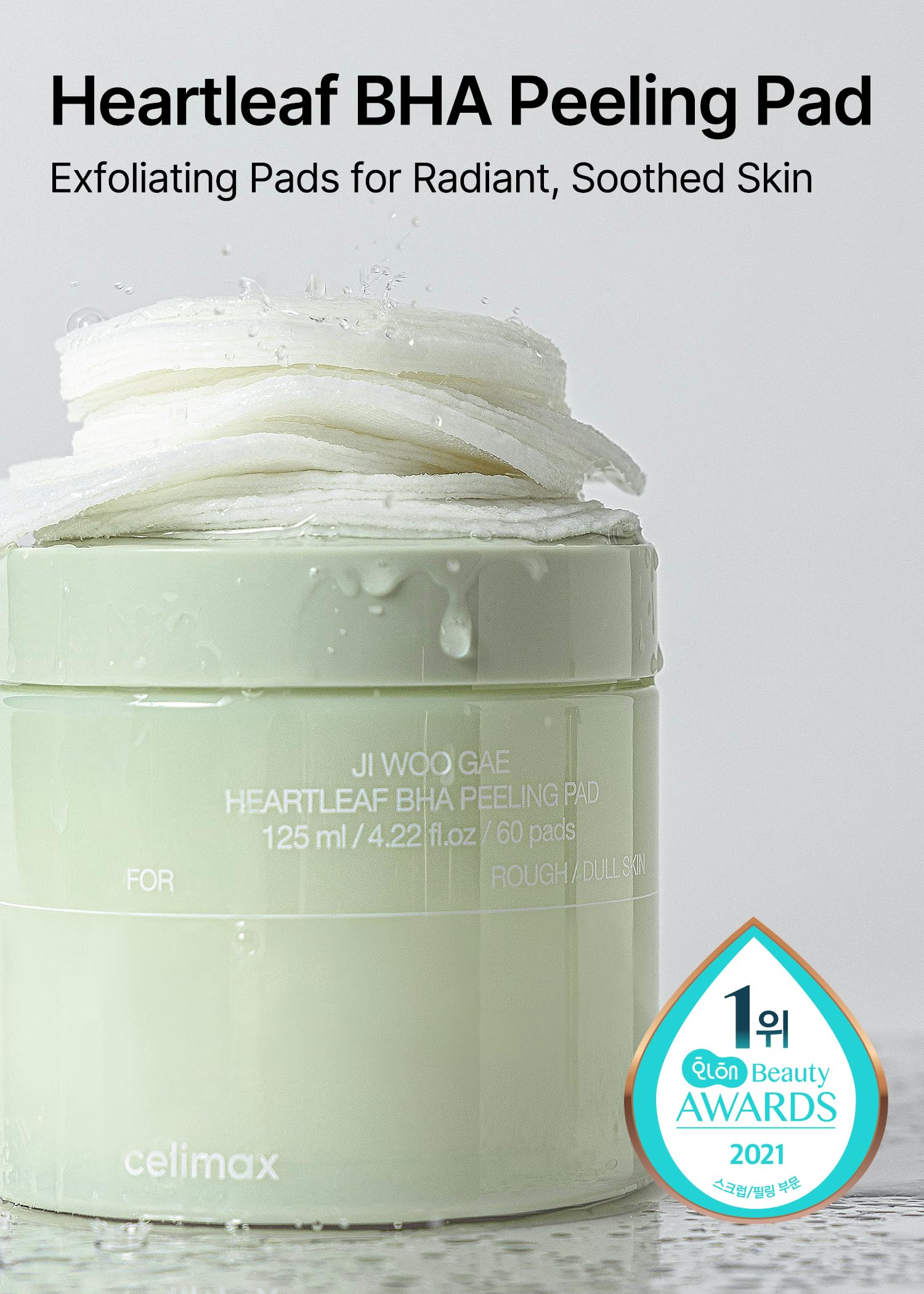 Foto 2 | Almohadillas Tónicas Exfoliantes Celimax Ji.woo.gae Heartleaf Bha (60) - Venta Internacional.