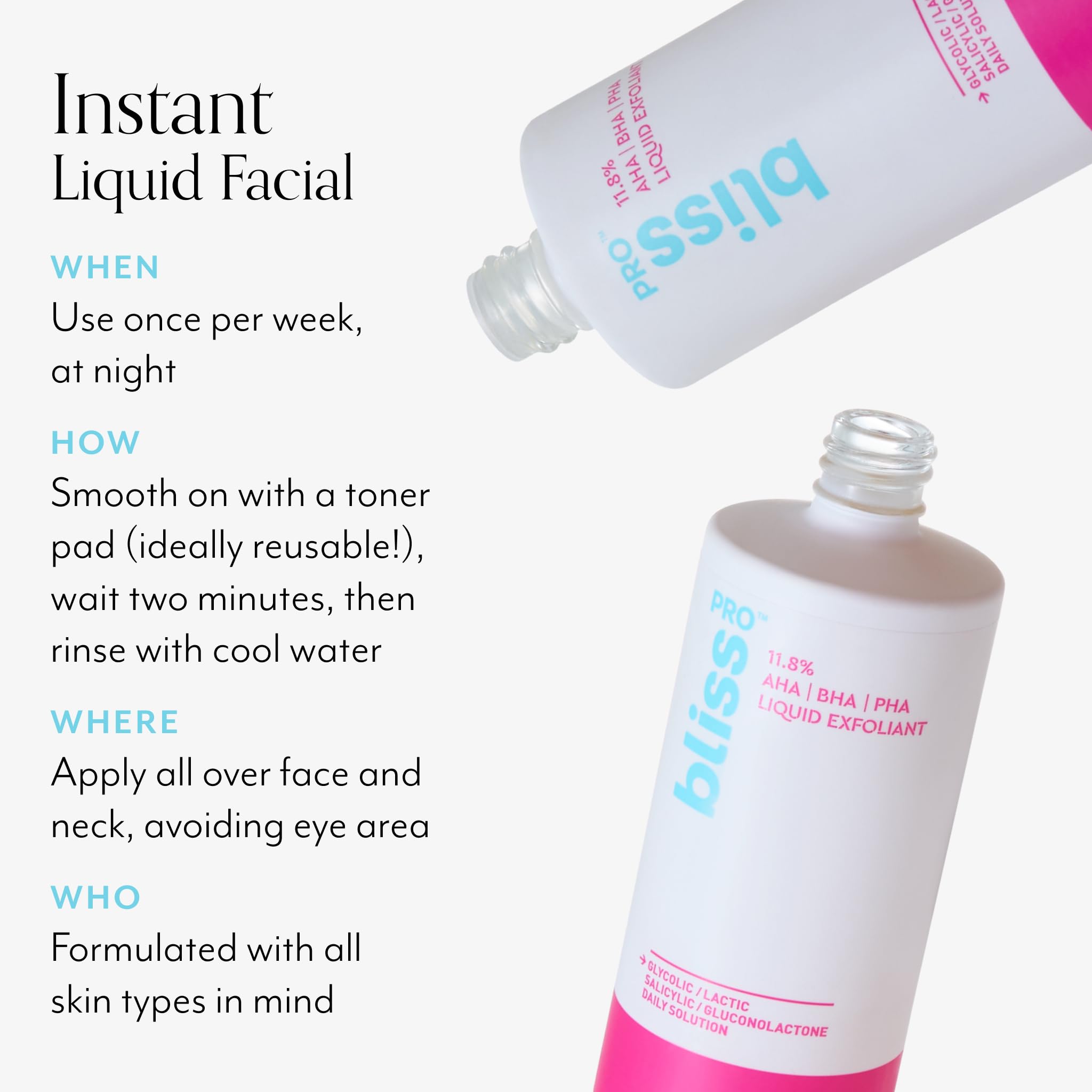 Foto 7 pulgar | Exfoliante Líquido Blisspro™ Weekly 350 Ml 11,8% De Aha, Bha, Pha - Venta Internacional.