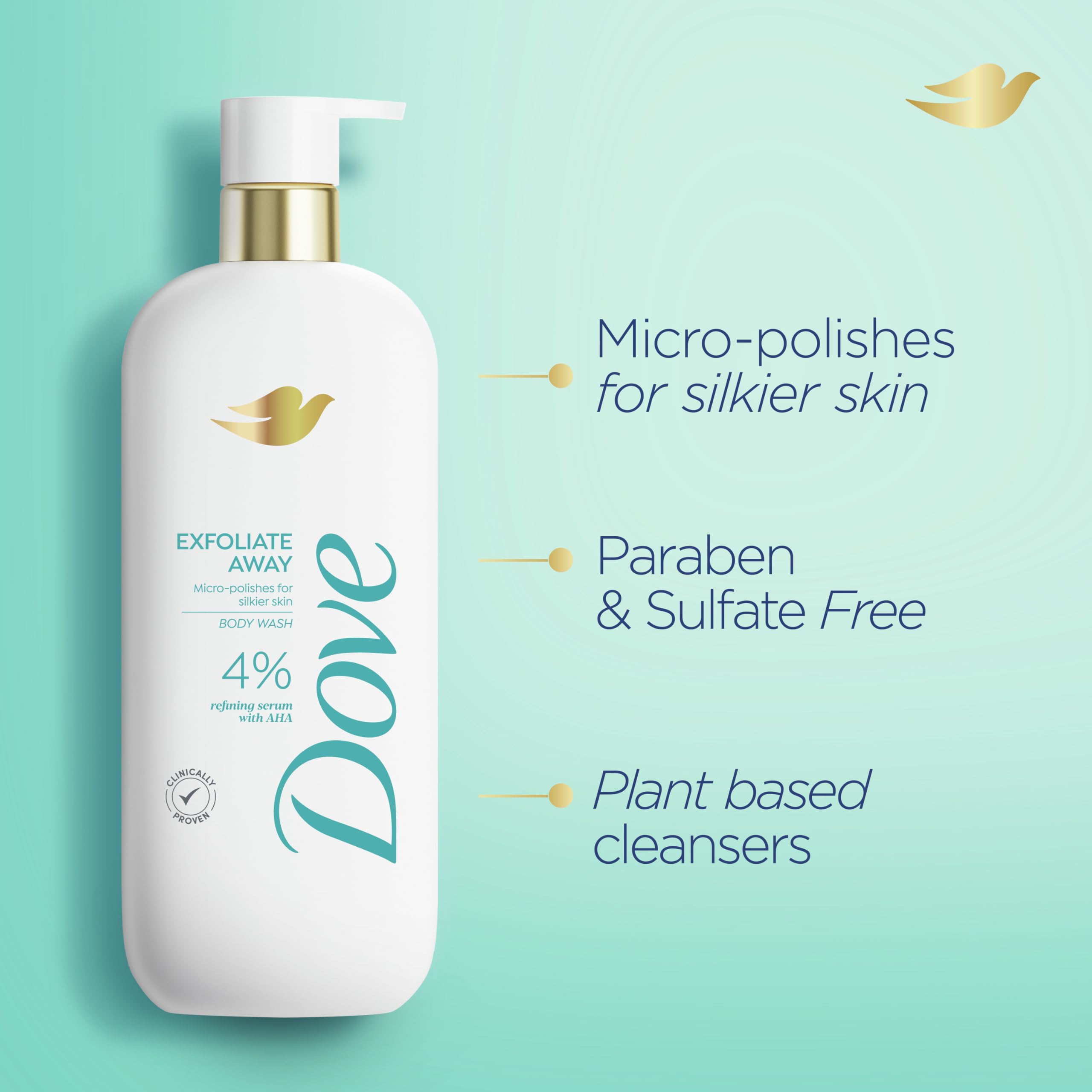 Foto 3 pulgar | Microesmaltes Body Wash Dove Exfoliate Away Con Aha De 550 Ml - Venta Internacional.
