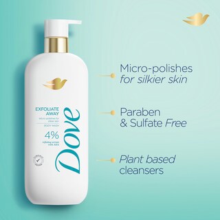 Foto 2 | Microesmaltes Body Wash Dove Exfoliate Away Con Aha De 550 Ml - Venta Internacional.