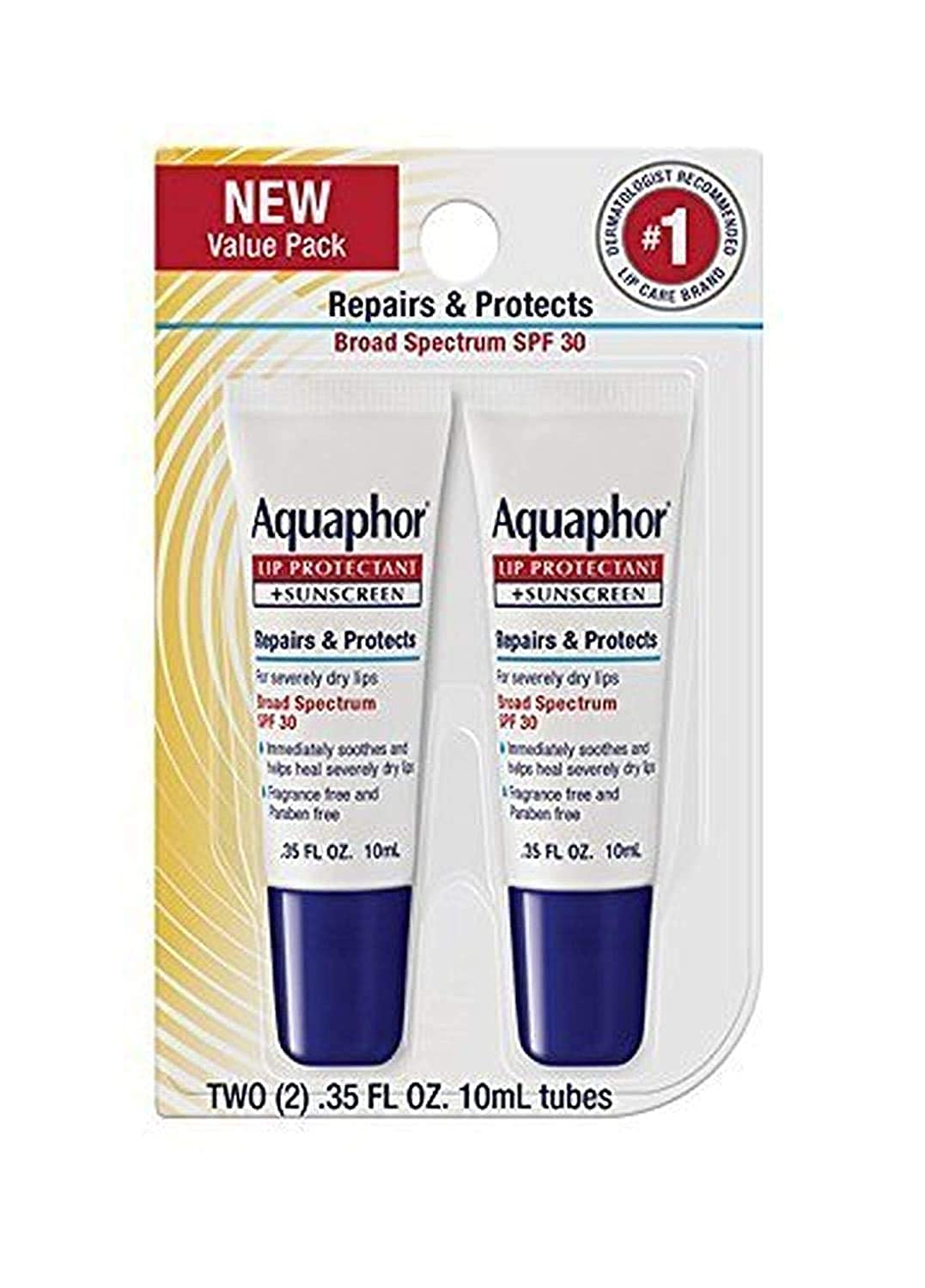 Foto 4 pulgar | Tarjeta Blíster Lip Repair & Protect Aquaphor, Paquete Doble De 10 Ml - Venta Internacional.