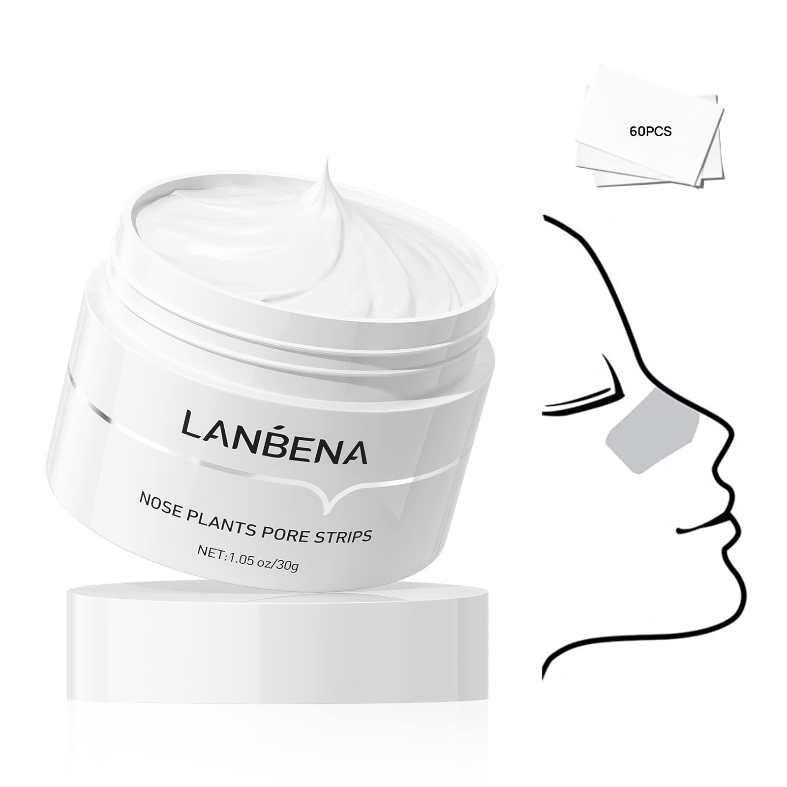Foto 2 pulgar | Tiras Eliminadoras De Puntos Negros Lanbena Para Poros Nasales Con Máscara Exfoliante - Venta Internacional.