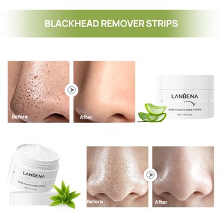 Foto 2 | Tiras Eliminadoras De Puntos Negros Lanbena Para Poros Nasales Con Máscara Exfoliante - Venta Internacional.