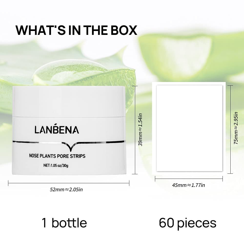 Foto 6 | Tiras Eliminadoras De Puntos Negros Lanbena Para Poros Nasales Con Máscara Exfoliante - Venta Internacional.