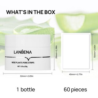 Foto 6 | Tiras Eliminadoras De Puntos Negros Lanbena Para Poros Nasales Con Máscara Exfoliante - Venta Internacional.
