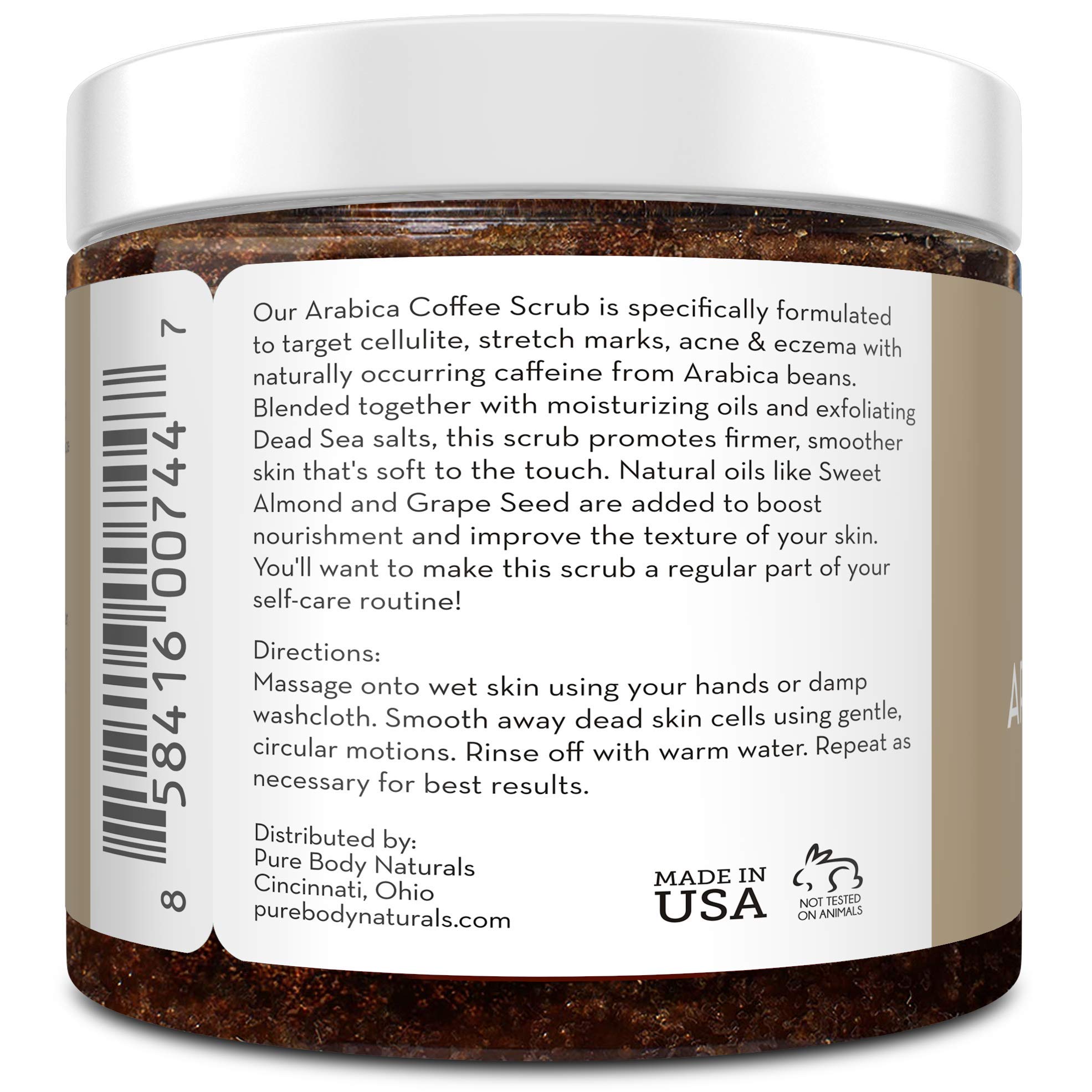 Foto 6 pulgar | Exfoliante De Café Pure Body Naturals Arábica 350 Ml Para Mujer - Venta Internacional.