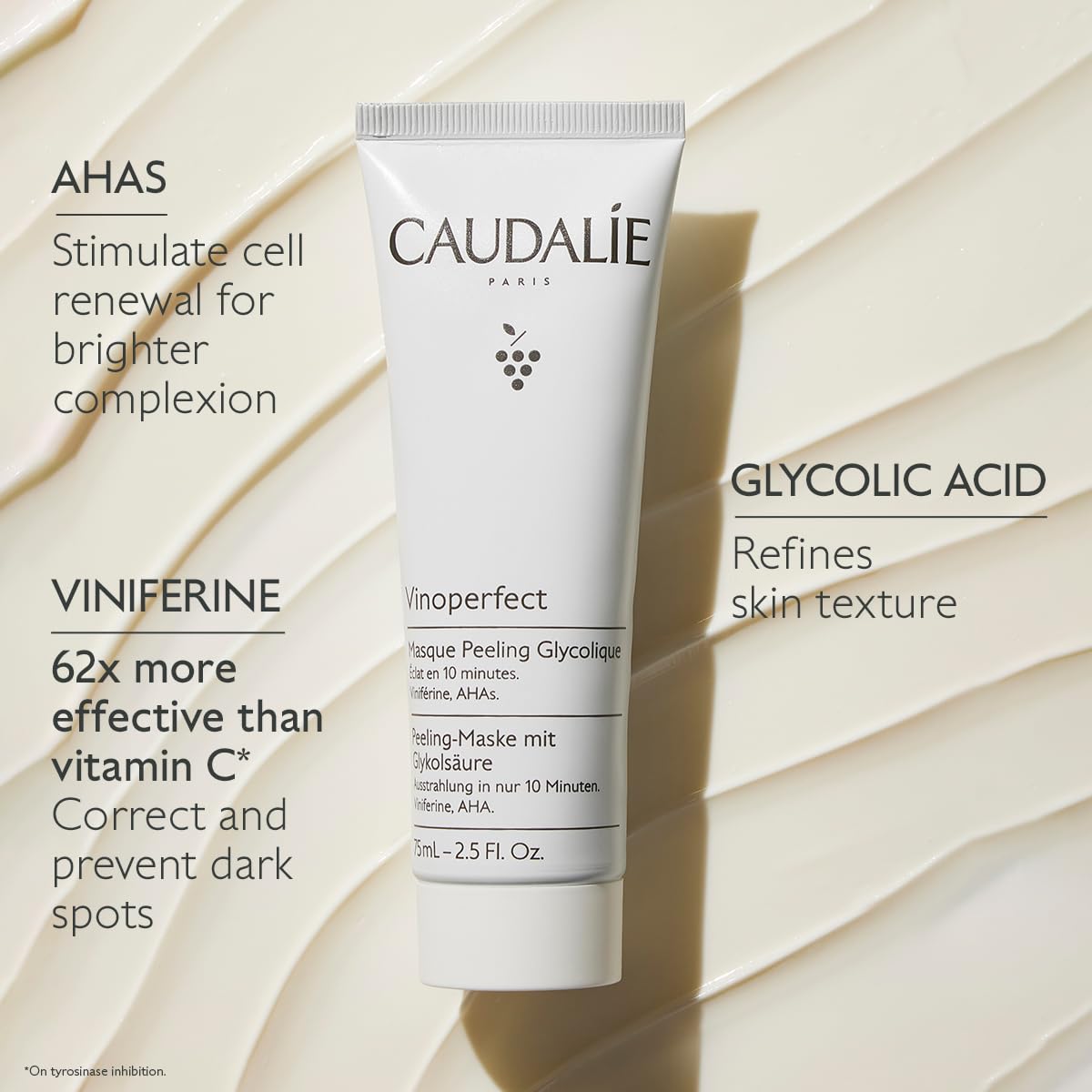 Foto 4 pulgar | Mascarilla Exfoliante Caudalie Vinoperfect Glicólico Y Aha 75 Ml - Venta Internacional.