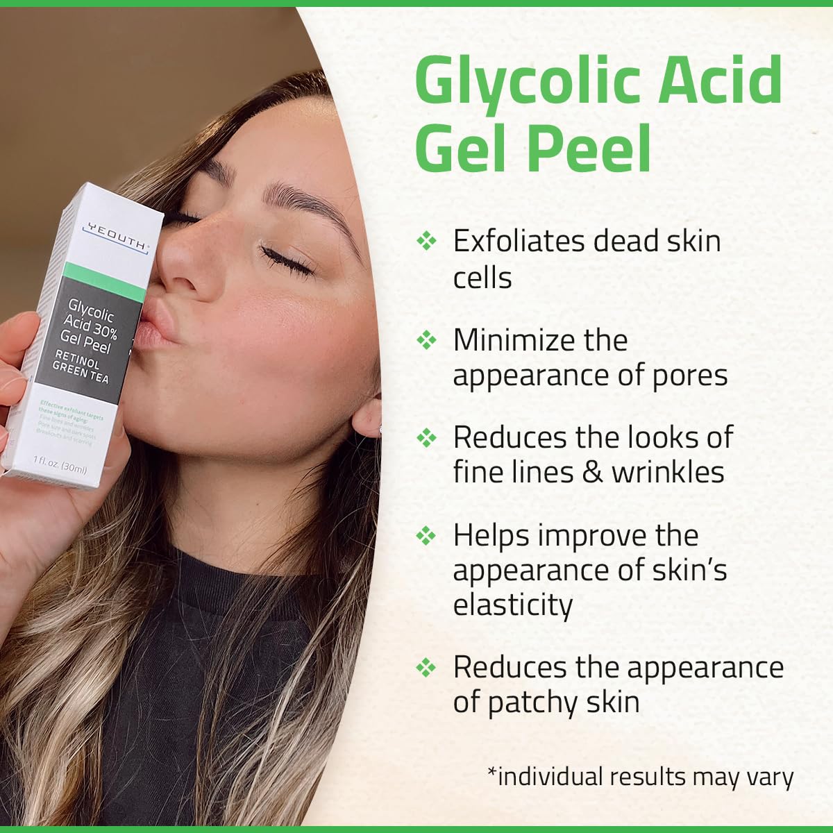 Foto 6 pulgar | Exfoliante Casero Con Ácido Glicólico Peel Yeouth, 30% Aha, 30 Ml Con Retinol - Venta Internacional.