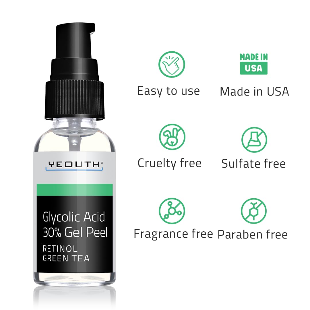 Foto 8 pulgar | Exfoliante Casero Con Ácido Glicólico Peel Yeouth, 30% Aha, 30 Ml Con Retinol - Venta Internacional.