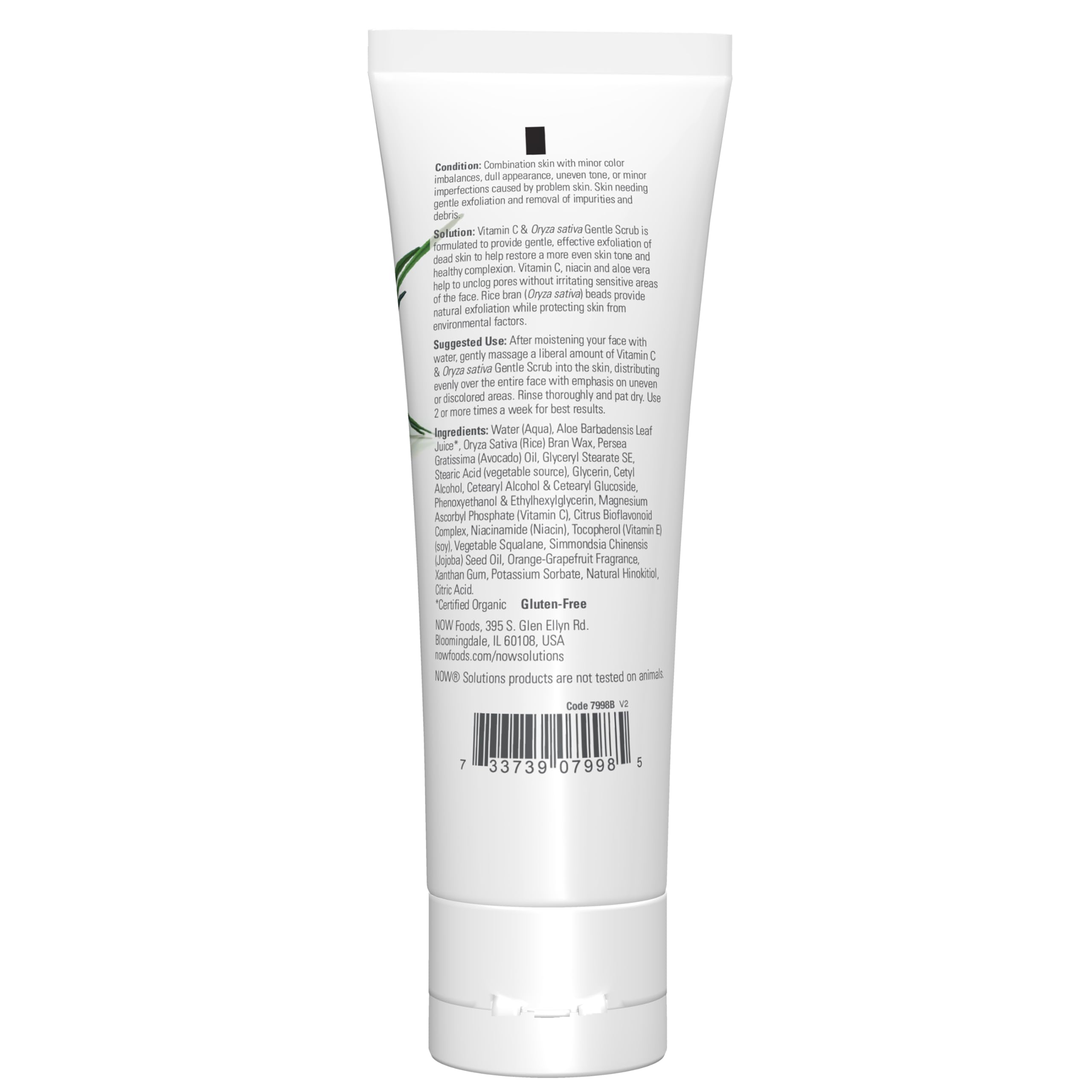 Foto 2 | Scrub Now Foods Solutions Vitamina C Y Oryza Sativa 120 Ml - Venta Internacional.