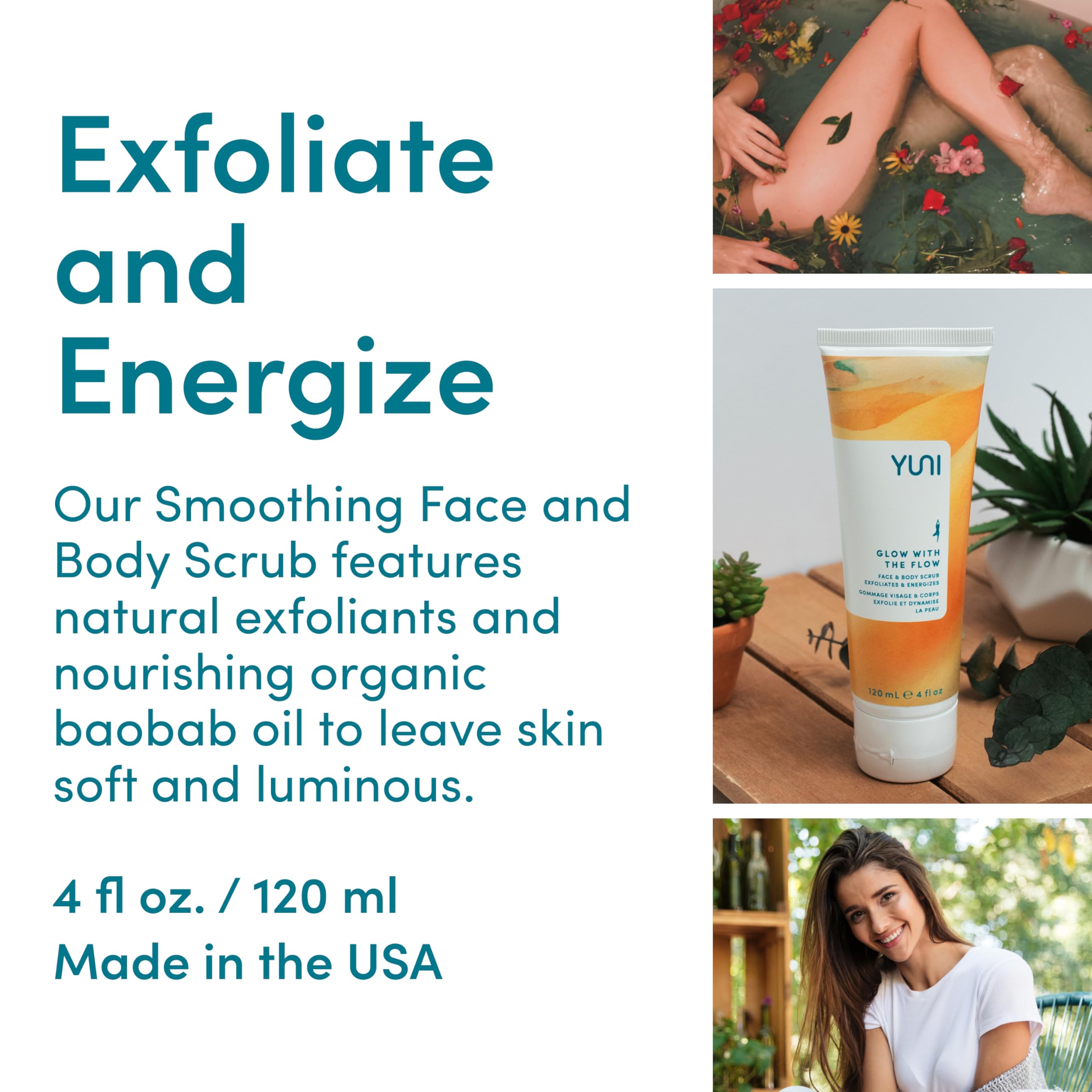 Foto 4 pulgar | Exfolia Yuni Beauty Glow With The Flow 120 Ml Para Rostro Y Cuerpo - Venta Internacional.