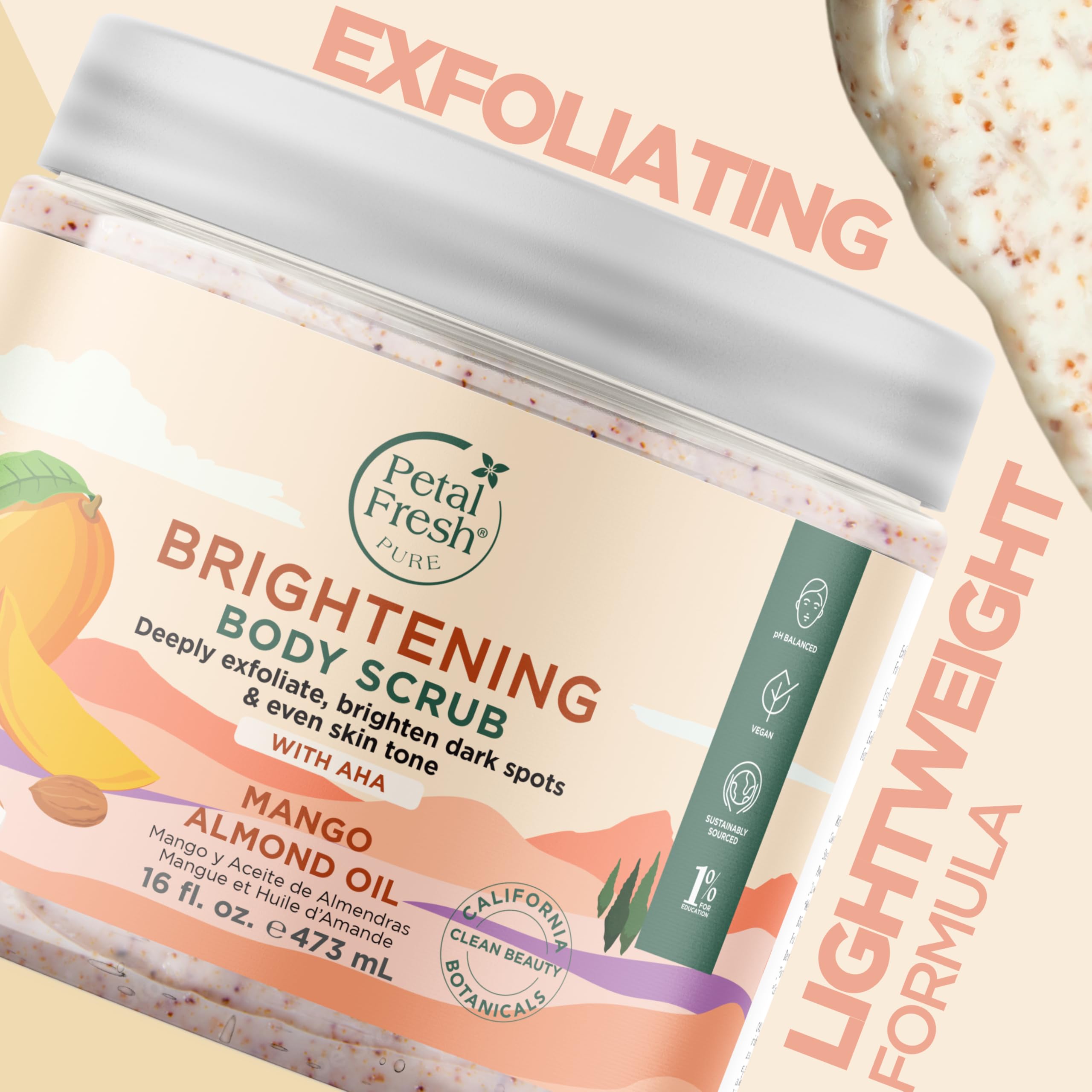 Foto 3 pulgar | Exfoliante Corporal Petal Fresh Pure Brightening Mango & Almendras - Venta Internacional.