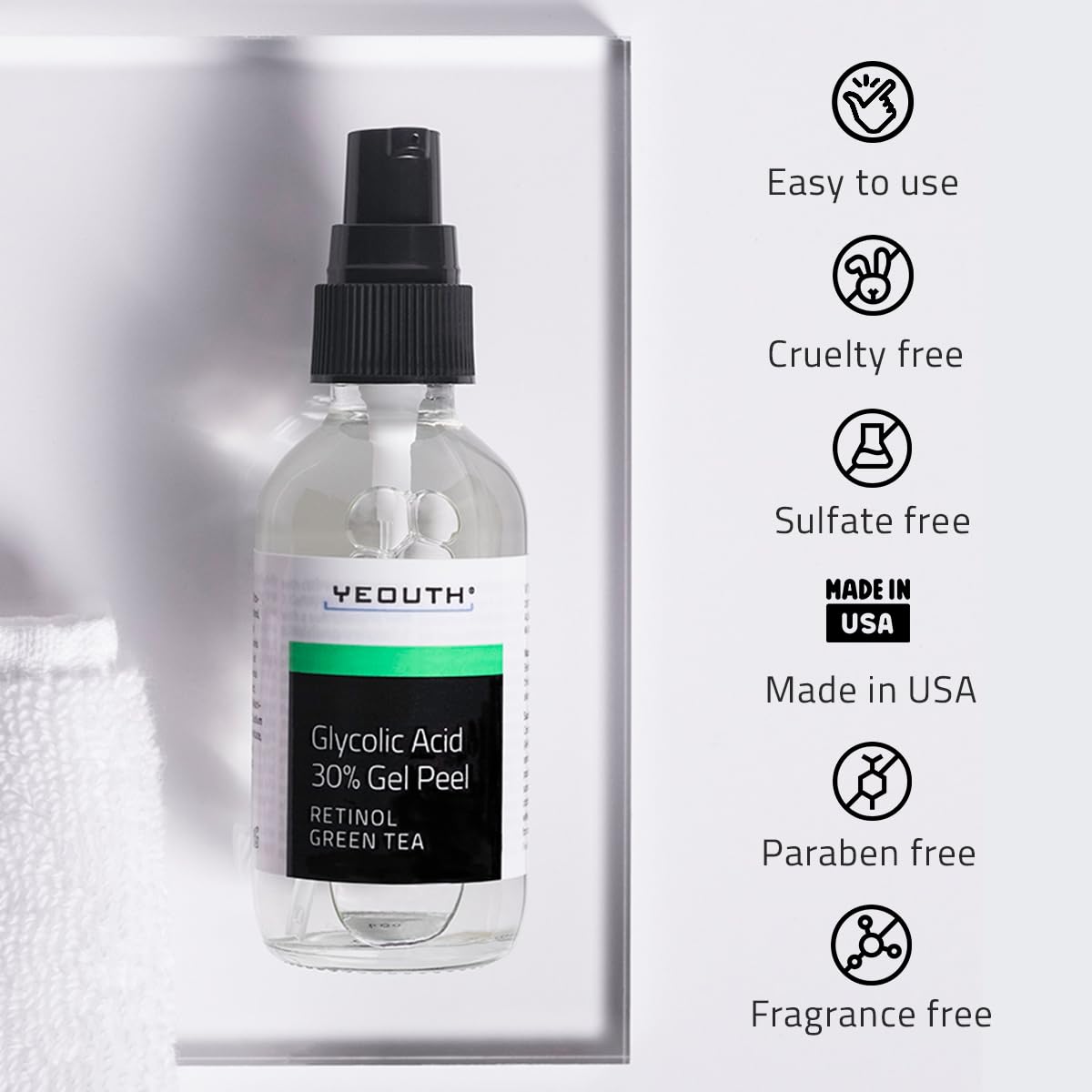 Foto 8 pulgar | Exfoliante Químico Yeouth Con Ácido Glicólico Aha 30% 60 Ml - Venta Internacional.