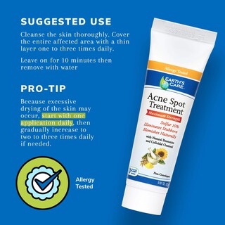 Foto 5 | Tratamiento Para Manchas De Acné Earth's Care Crema Con 10% De Azufre 30 Ml - Venta Internacional.