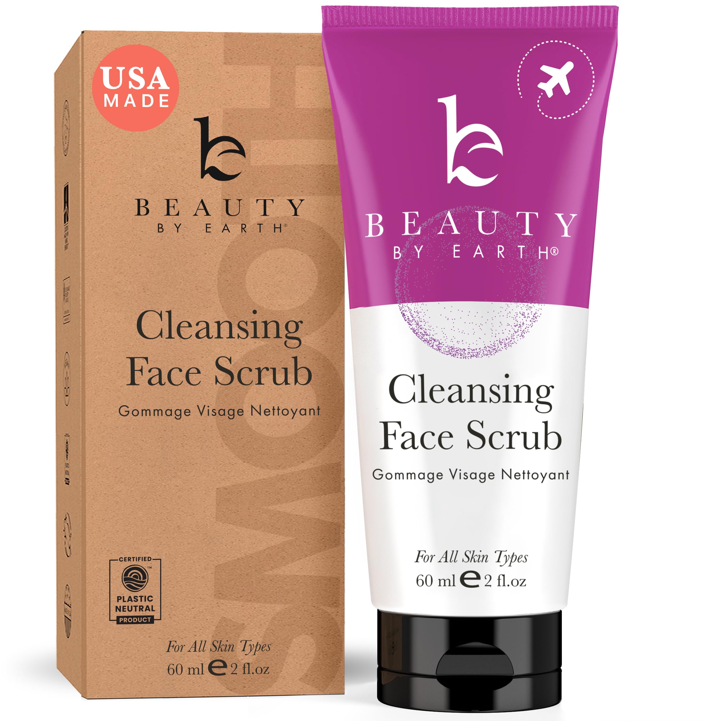 Exfoliante Facial Beauty By Earth Que Elimina La Piel Muerta  60 Ml - Venta Internacional.
